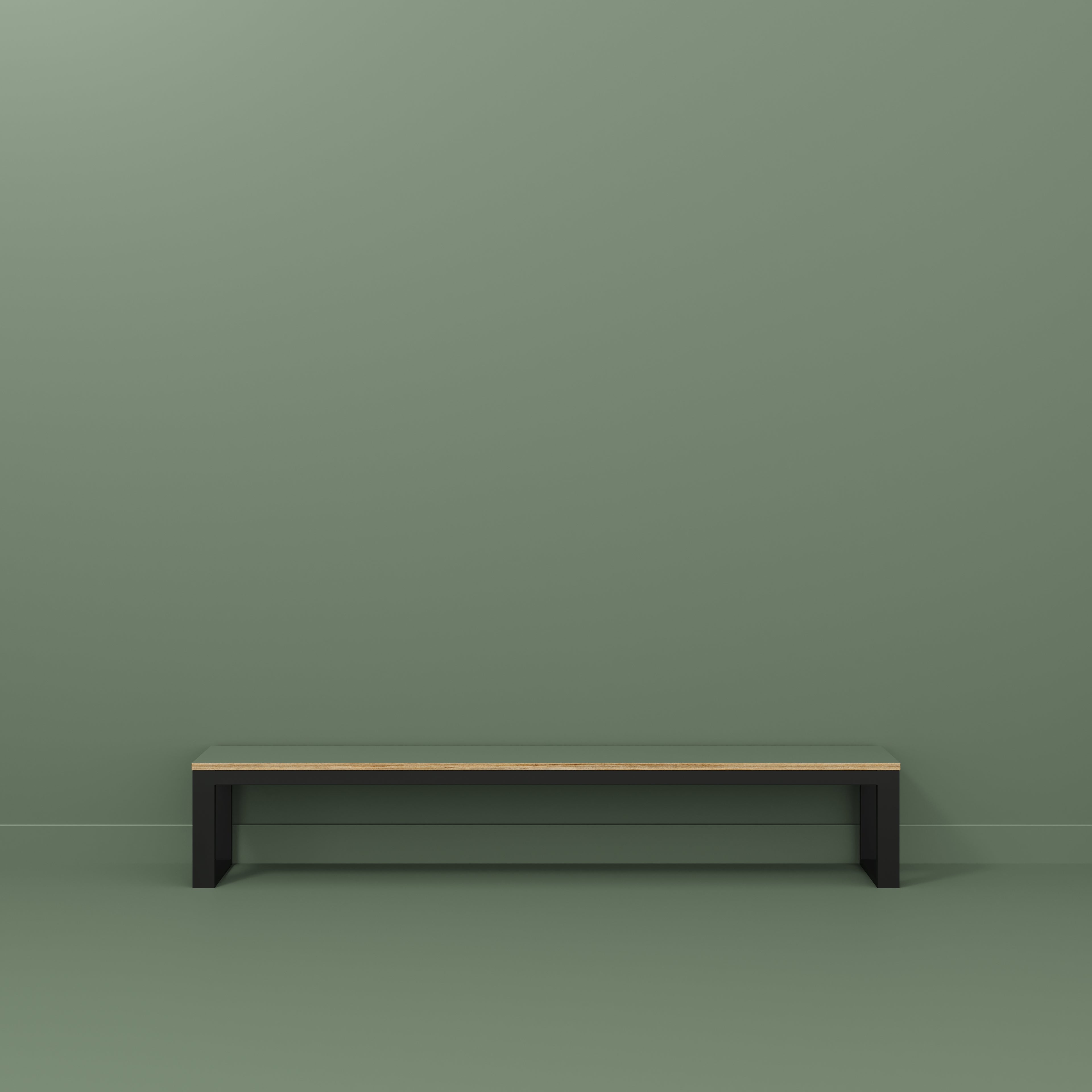 Bench Seat with Black Industrial Frame - Formica Green Slate - 2400(w) x 325(d)
