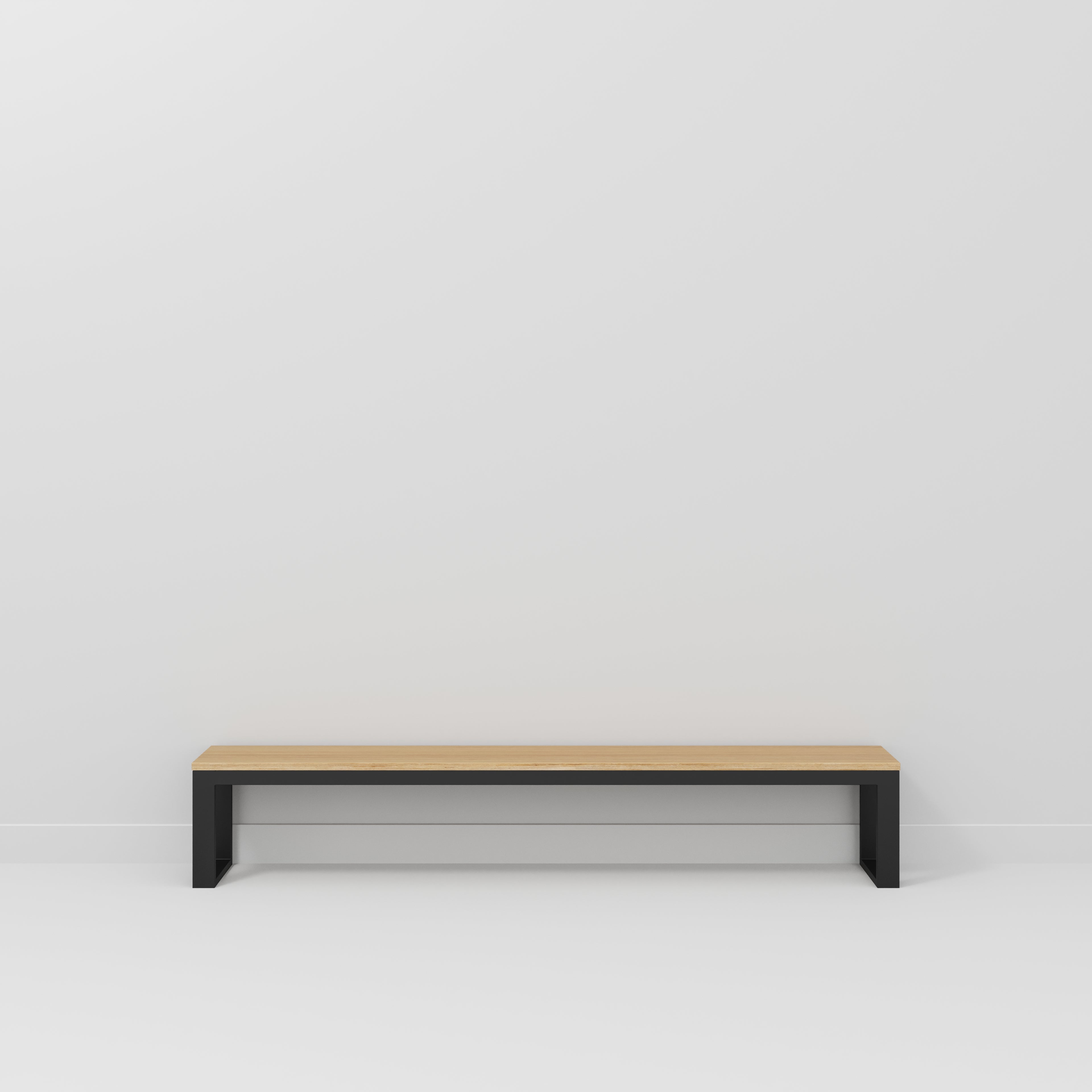 Bench Seat with Black Industrial Frame - Plywood Oak - 2400(w) x 325(d)