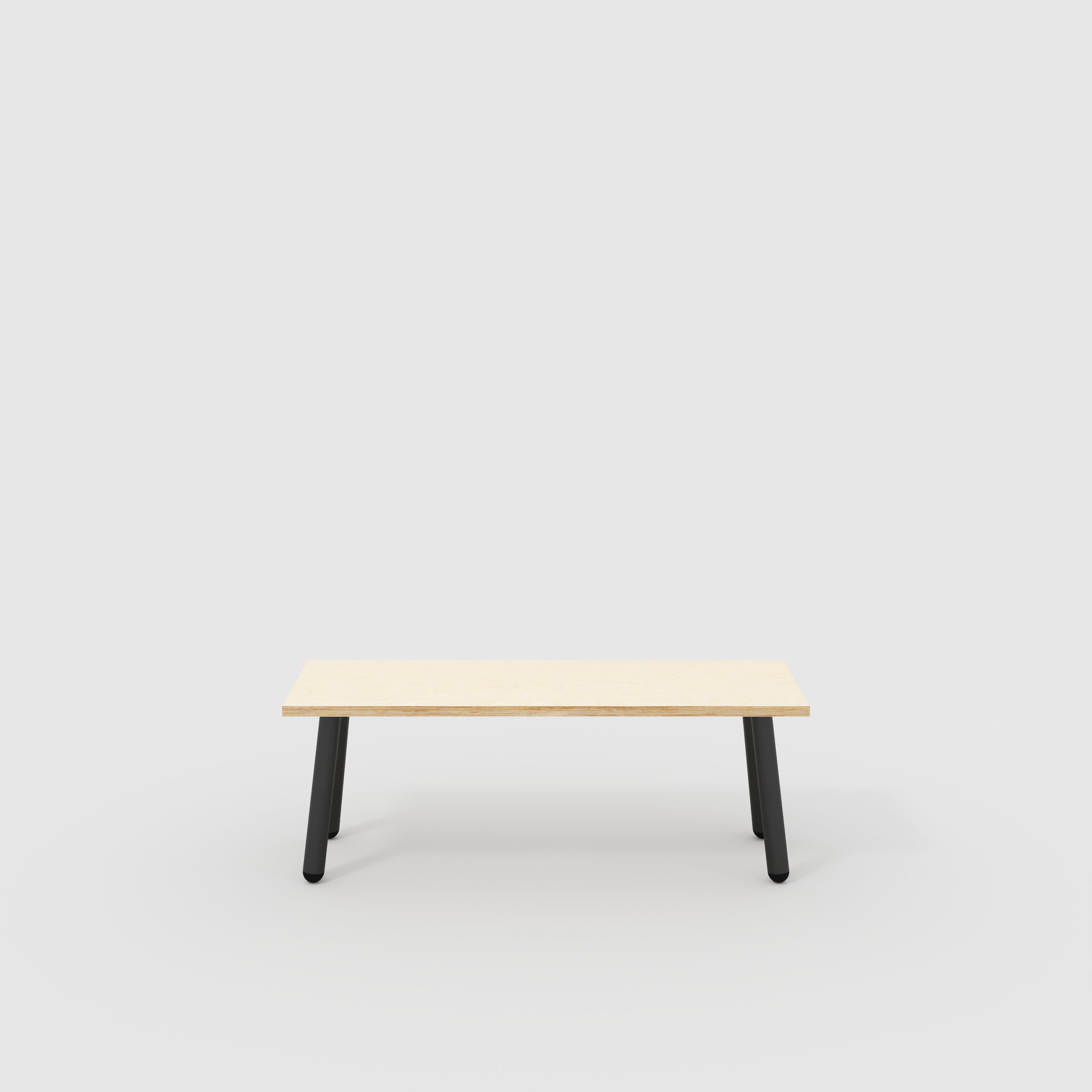 Bench Seat with Black Round Single Pin Legs - Plywood Birch - 1200(w) x 400(d)