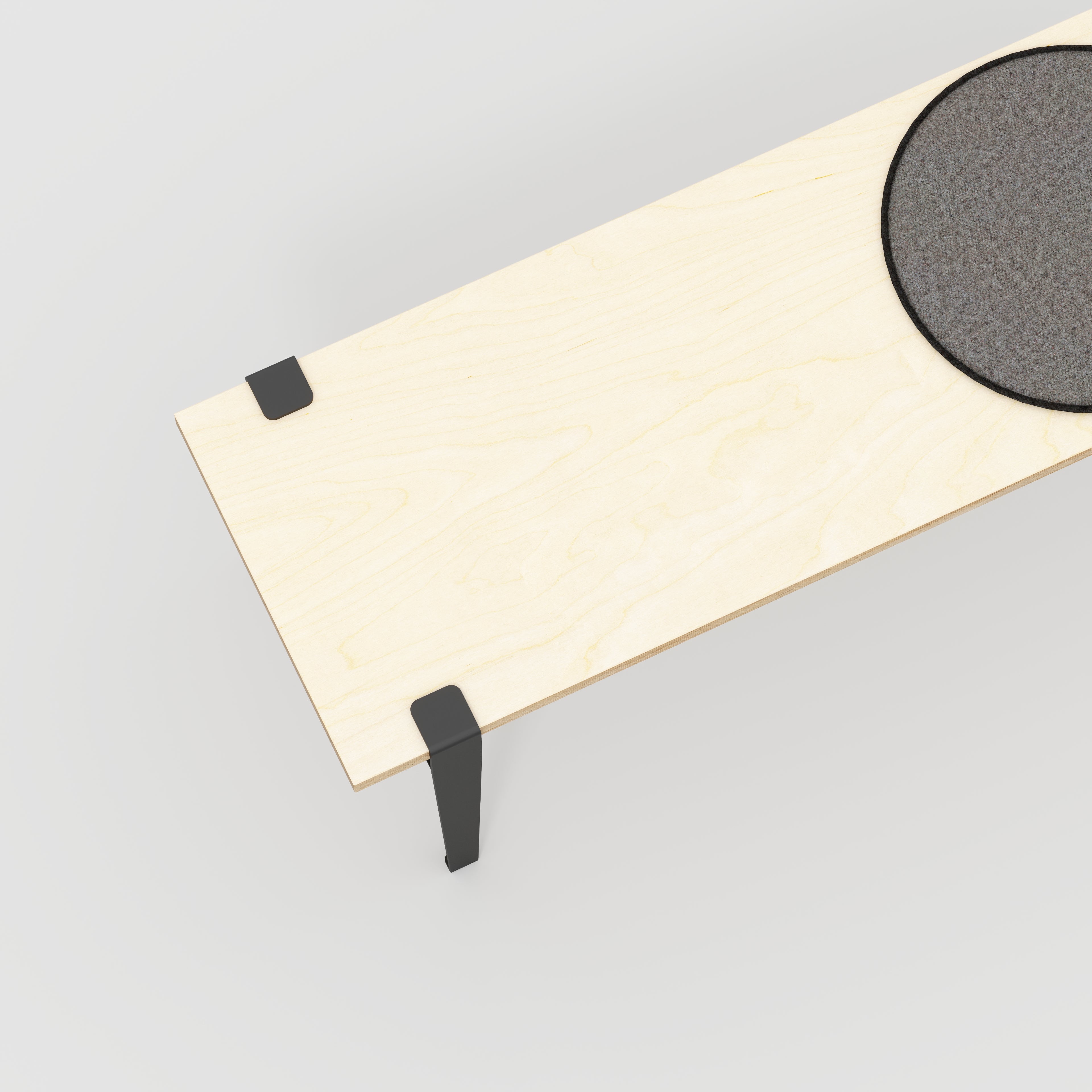 Bench Seat with Black Tiptoe Legs - Plywood Birch - 1200(w) x 400(d) x 450(h)