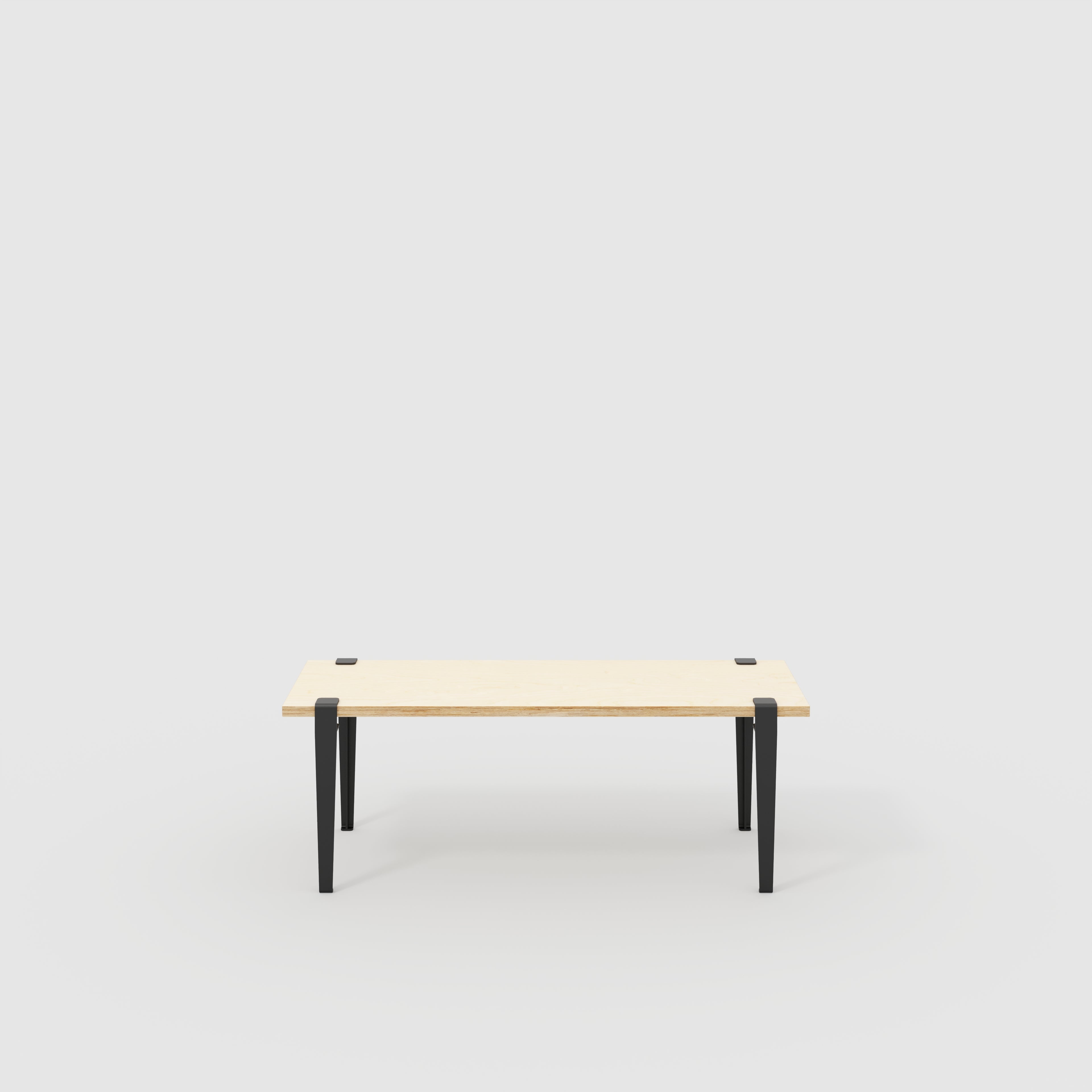 Bench Seat with Black Tiptoe Legs - Plywood Birch - 1200(w) x 400(d) x 450(h)