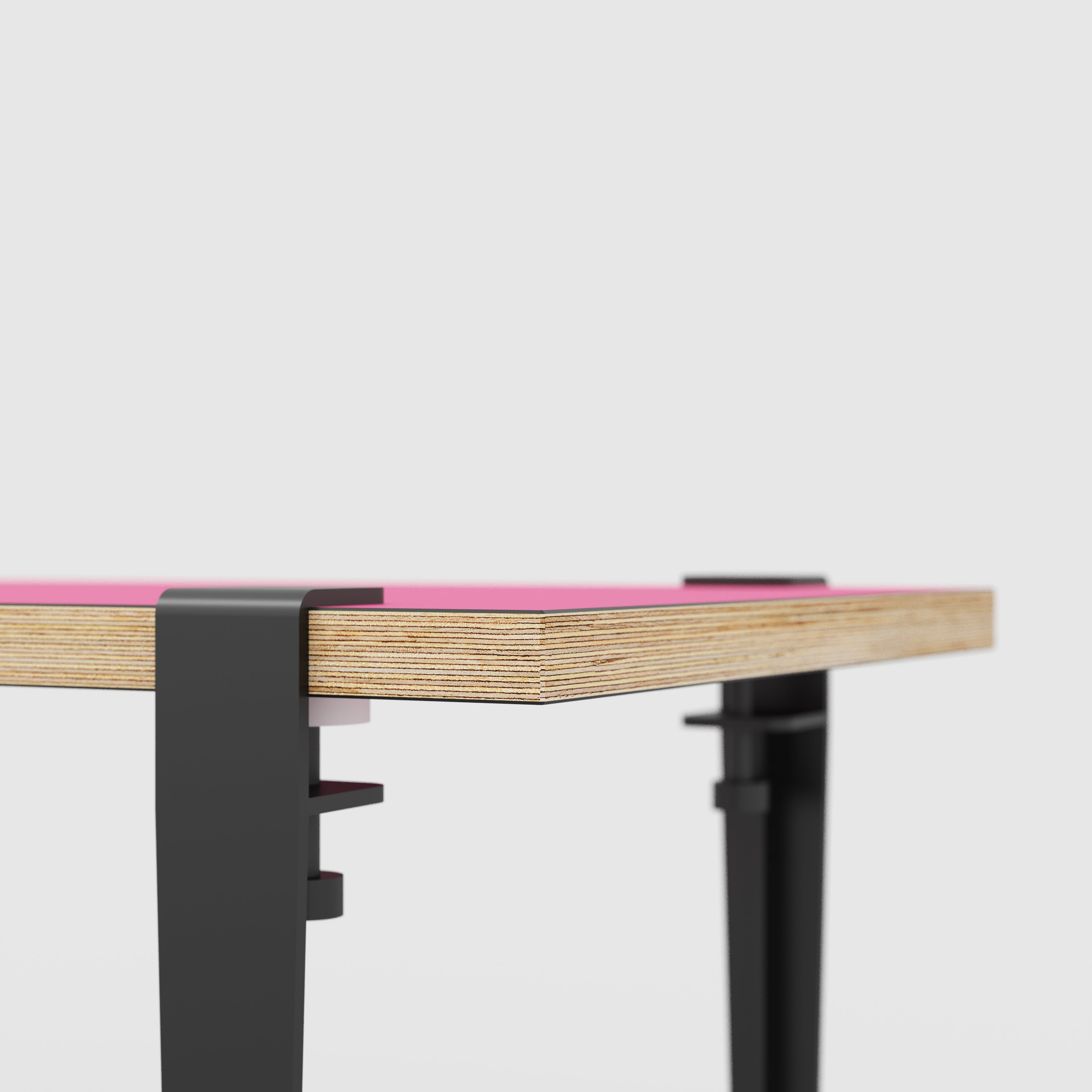 Bench Seat with Black Tiptoe Legs - Formica Juicy Pink - 1200(w) x 400(d) x 450(h)