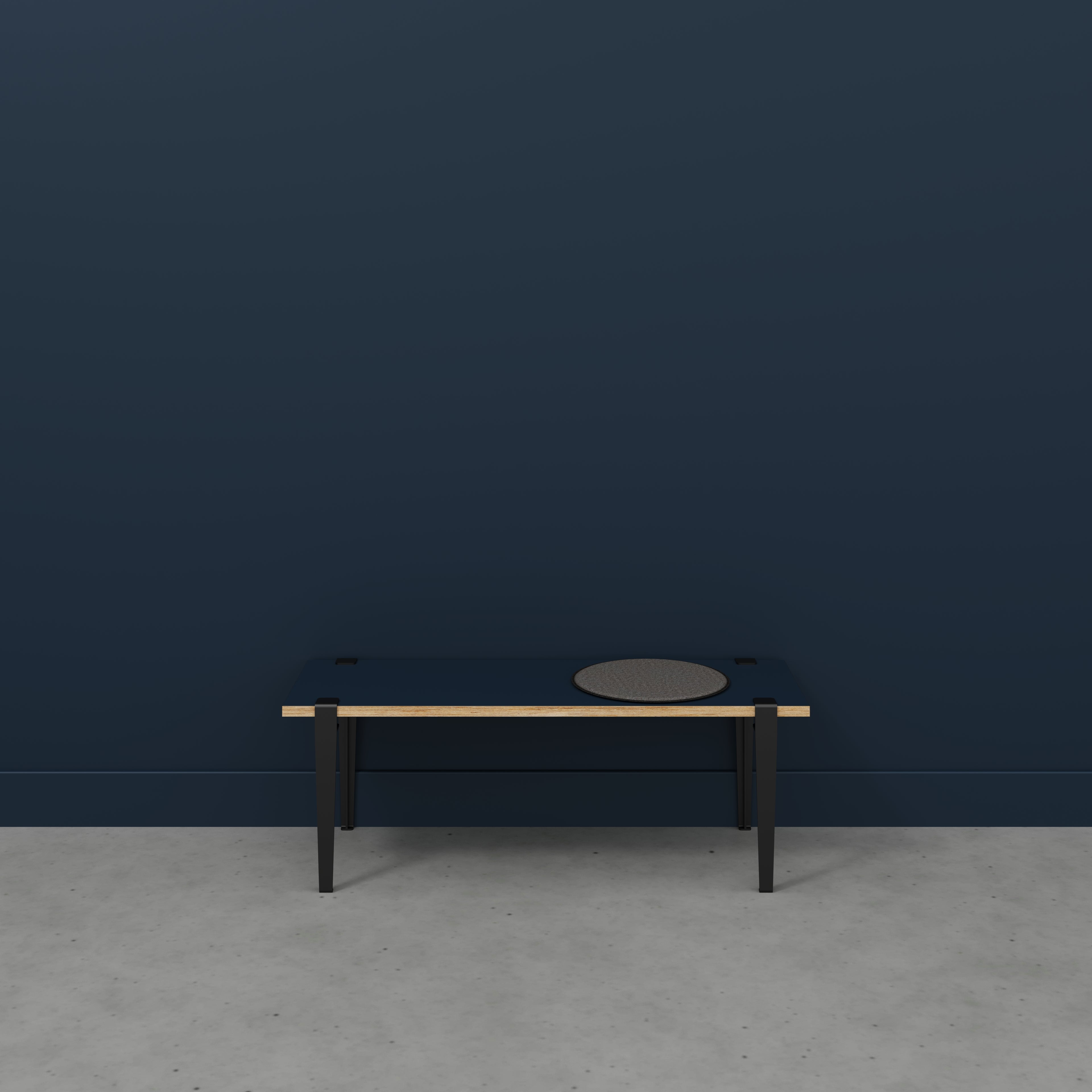 Bench Seat with Black Tiptoe Legs - Formica Night Sea Blue - 1200(w) x 400(d) x 450(h)