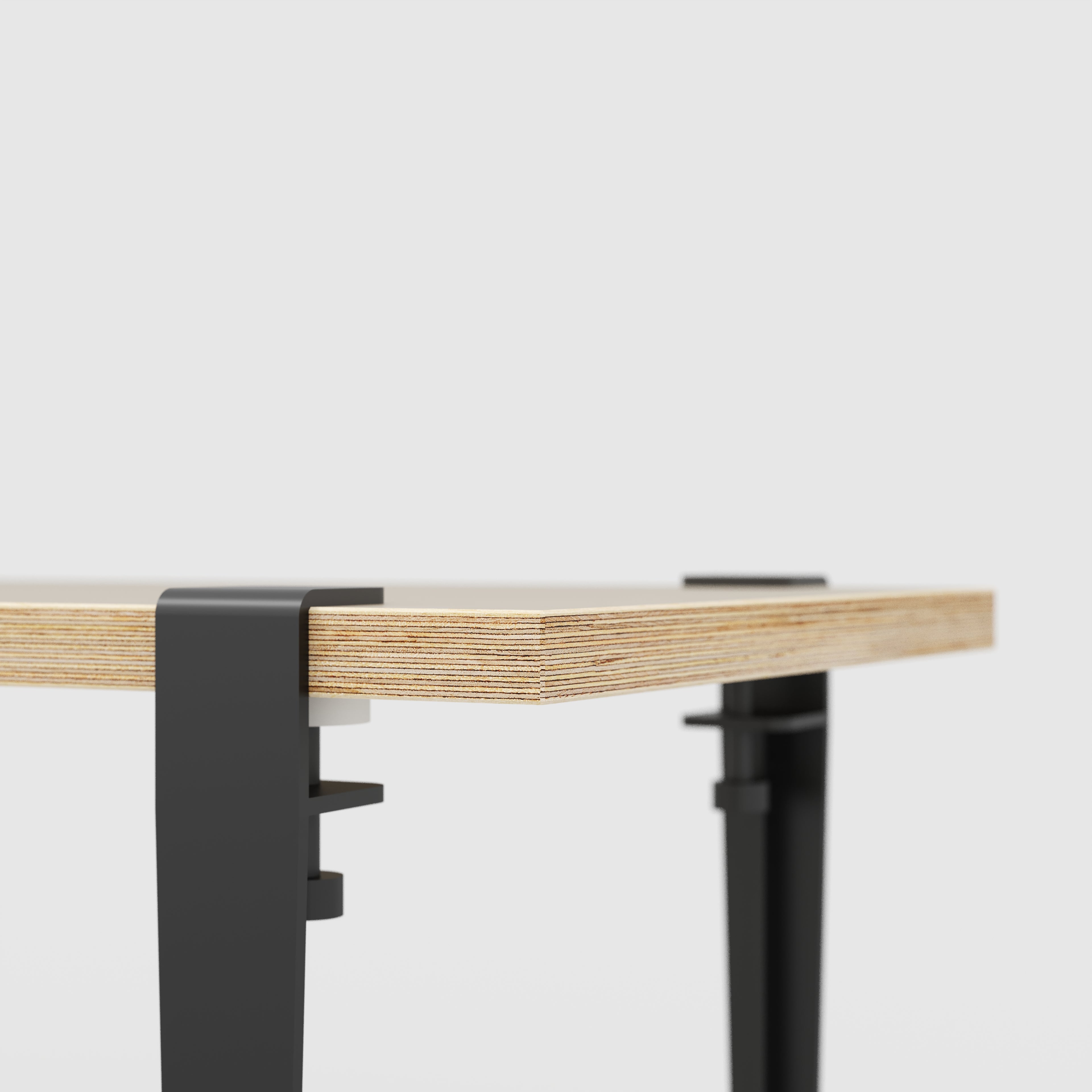 Bench Seat with Black Tiptoe Legs - Plywood Birch - 1600(w) x 400(d) x 450(h)