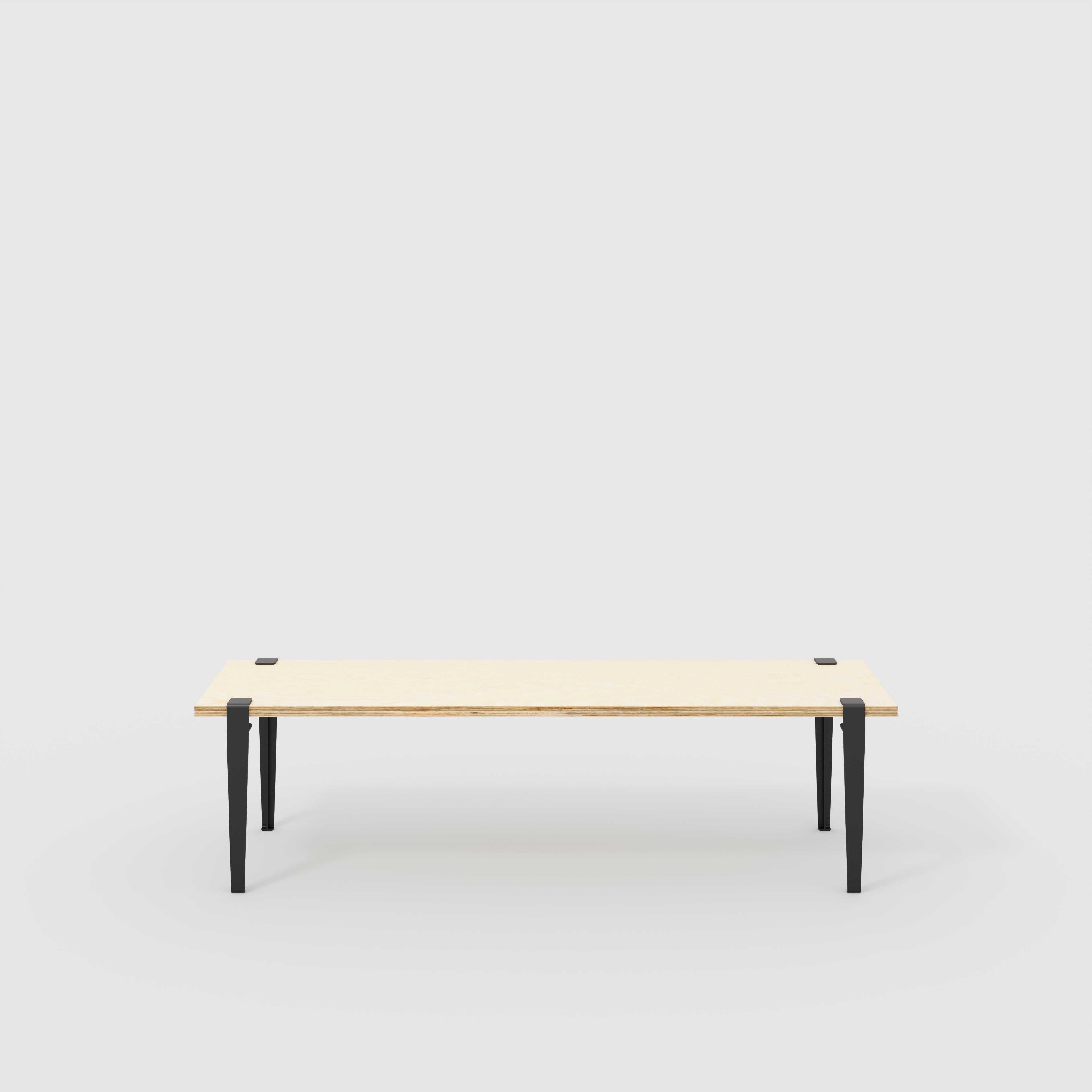 Bench Seat with Black Tiptoe Legs - Plywood Birch - 1600(w) x 400(d) x 450(h)