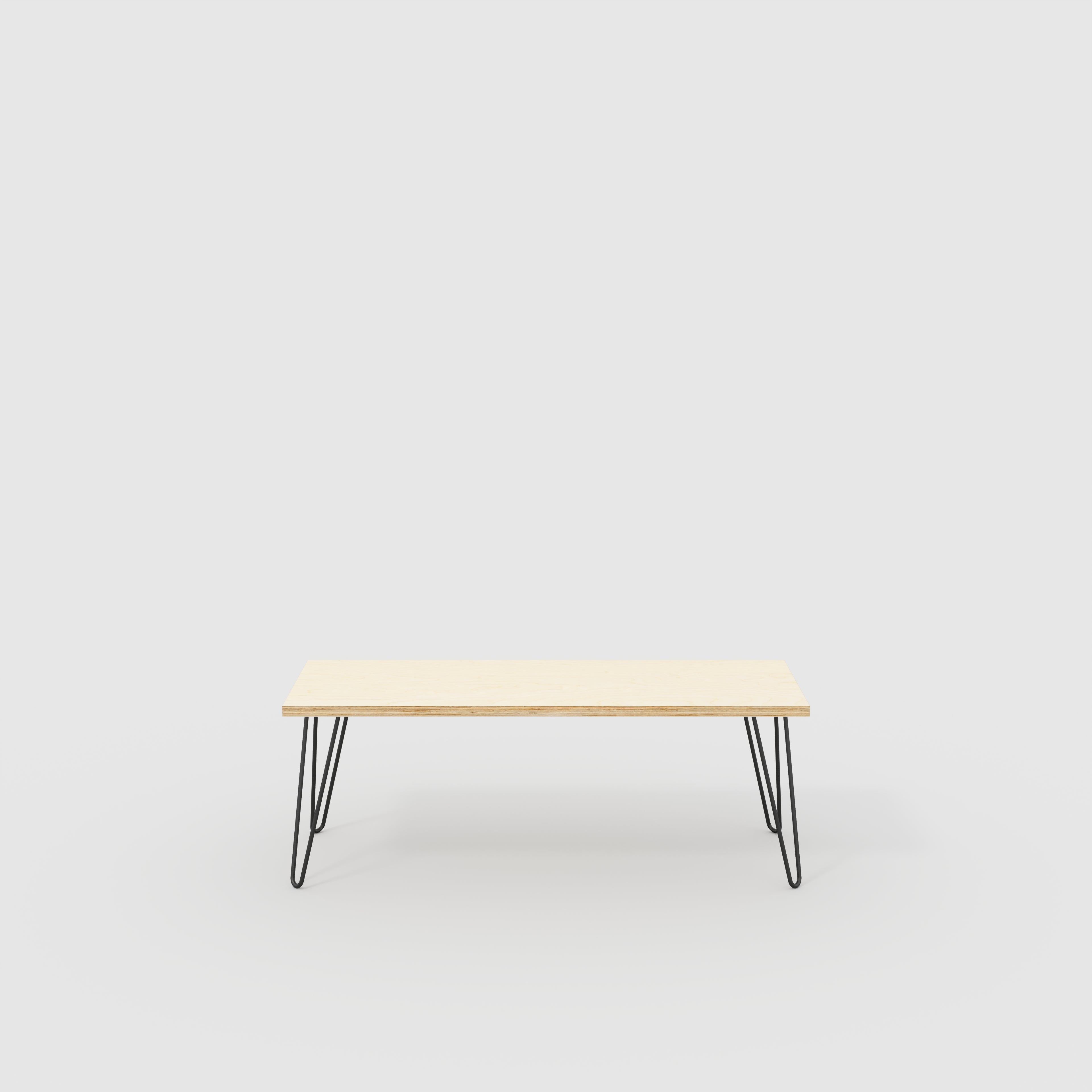 Bench Seat with Black Hairpin Legs - Plywood Birch - 1200(w) x 400(d)