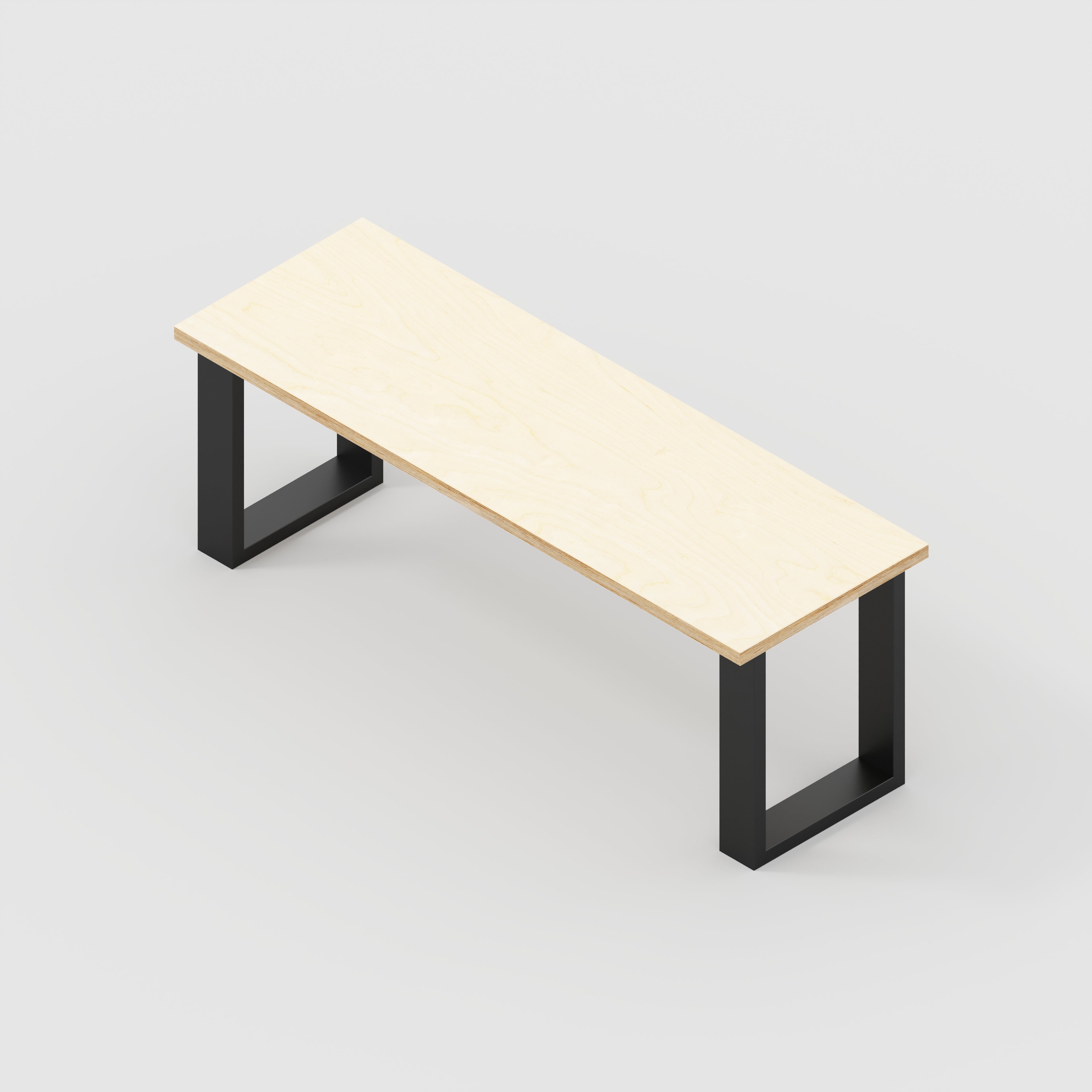 Bench Seat with Black Industrial Legs - Plywood Birch - 1200(w) x 400(d)