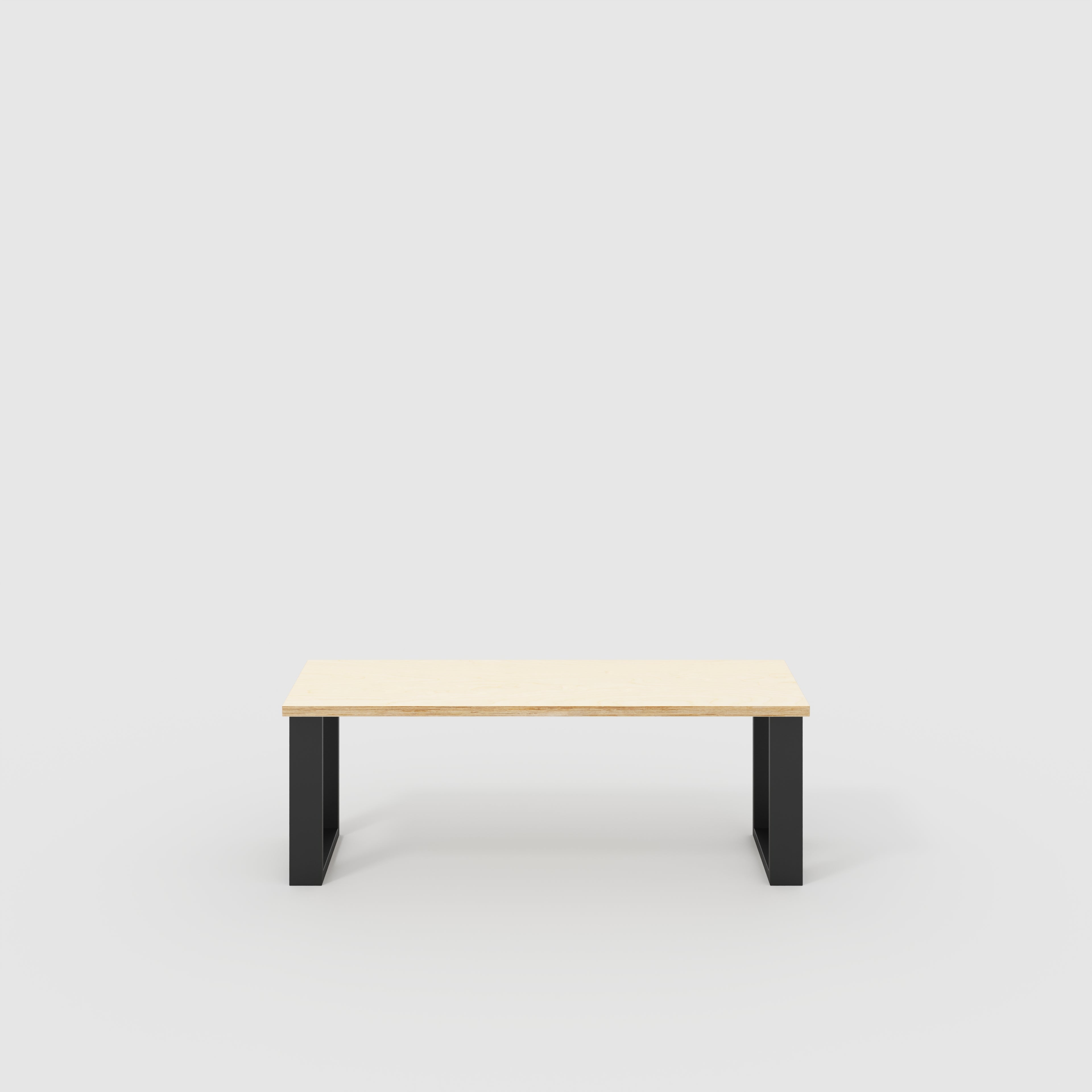 Bench Seat with Black Industrial Legs - Plywood Birch - 1200(w) x 400(d)