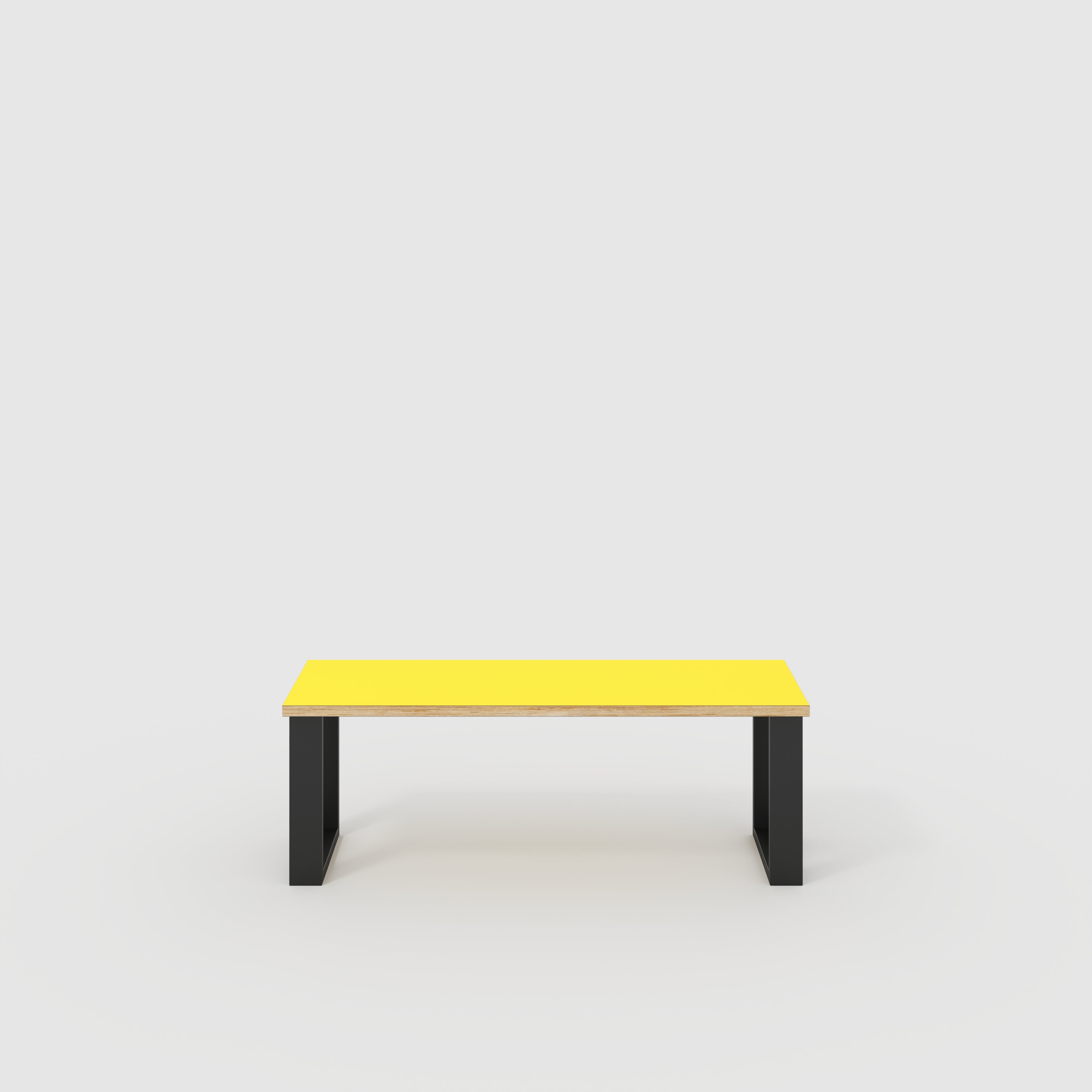 Bench Seat with Black Industrial Legs - Formica Chrome Yellow - 1200(w) x 400(d)