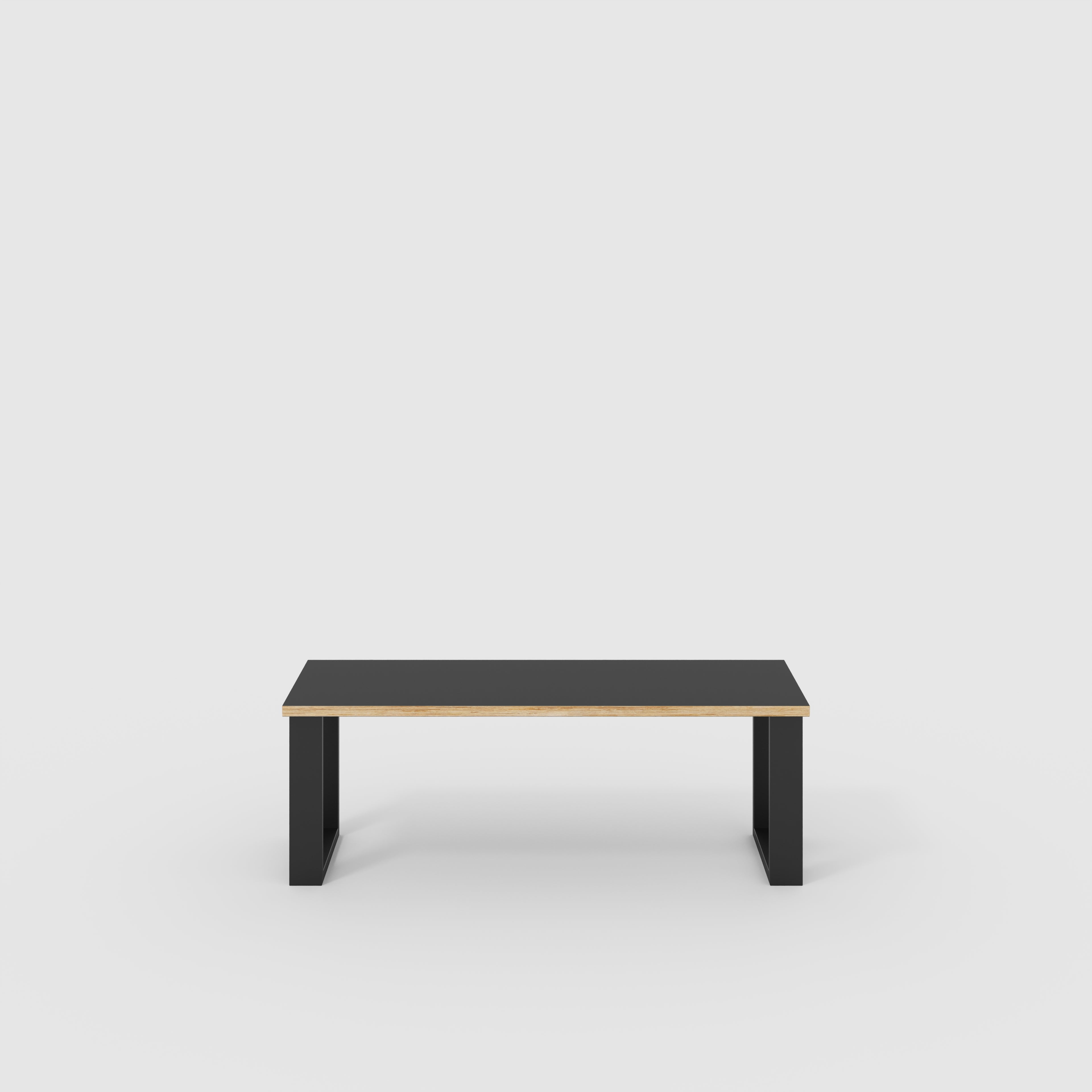Bench Seat with Black Industrial Legs - Formica Diamond Black - 1200(w) x 400(d)