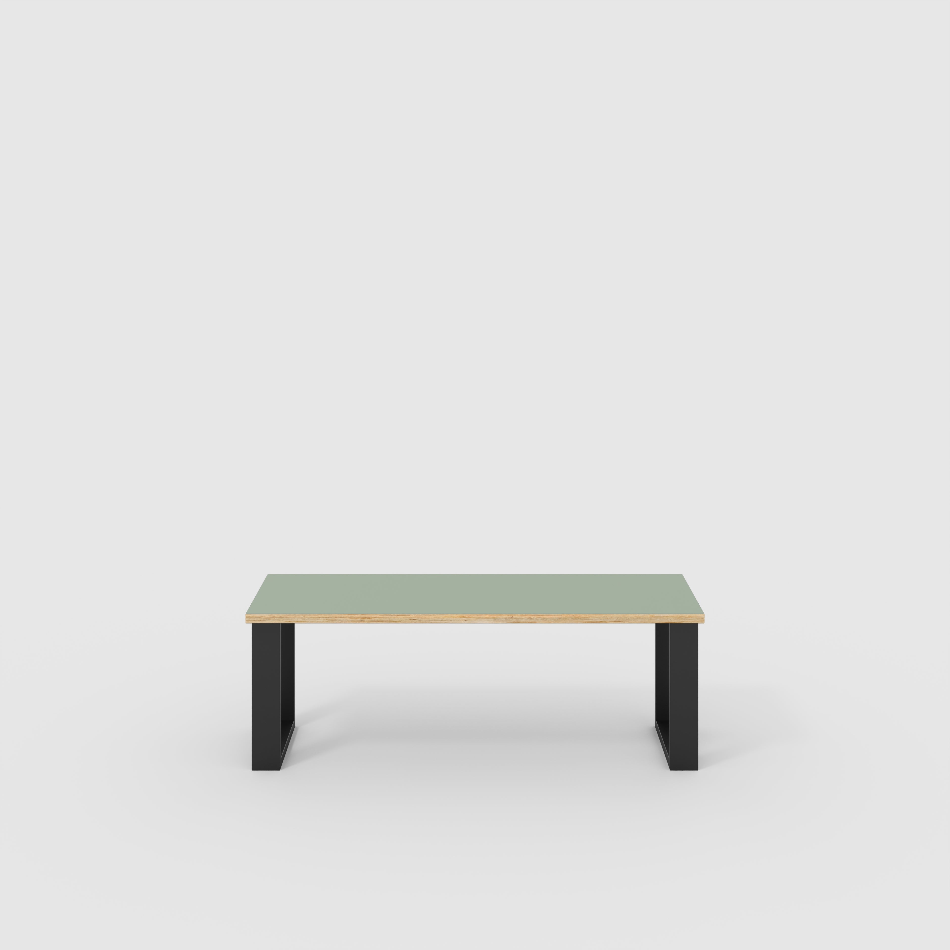 Bench Seat with Black Industrial Legs - Formica Green Slate - 1200(w) x 400(d)