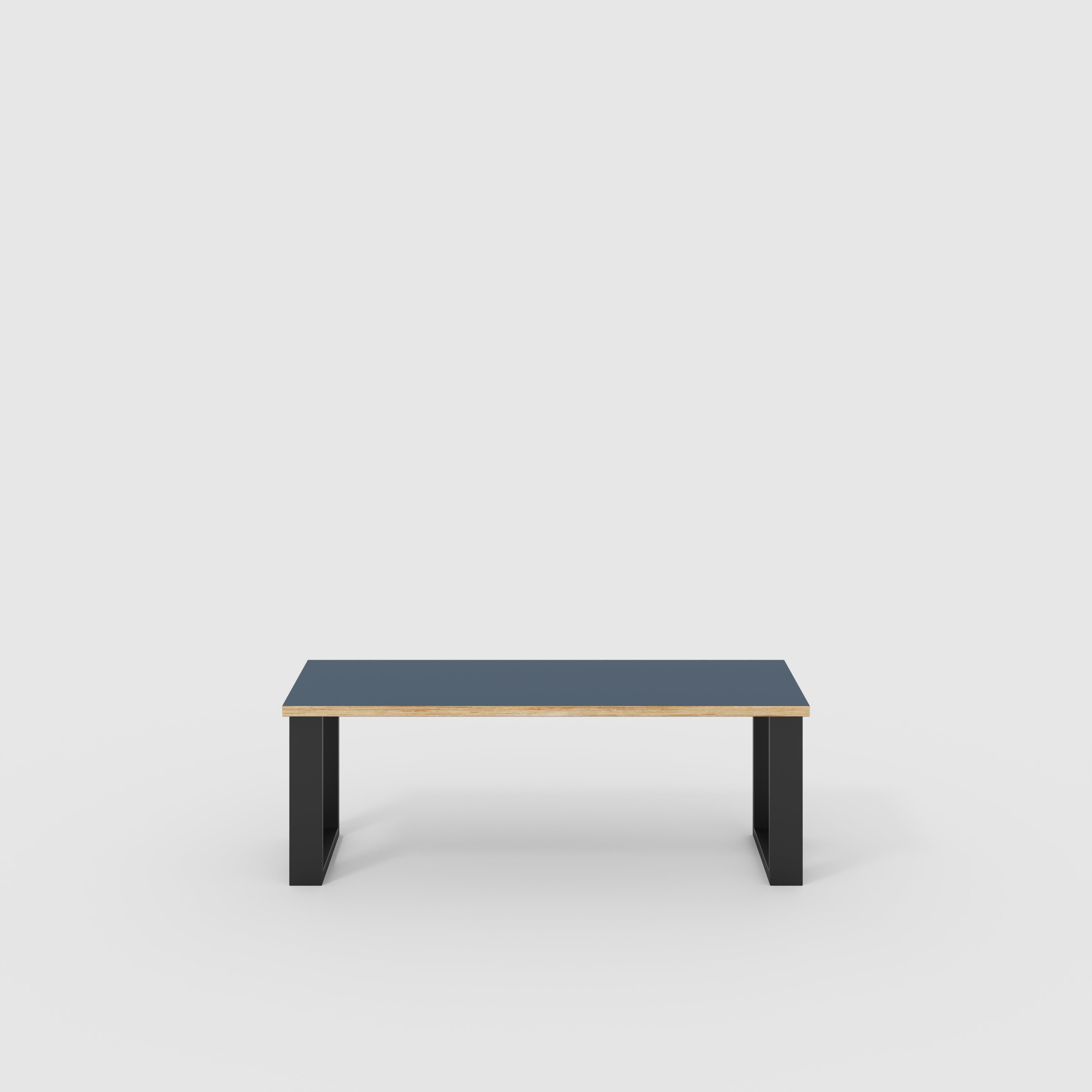 Bench Seat with Black Industrial Legs - Formica Night Sea Blue - 1200(w) x 400(d)