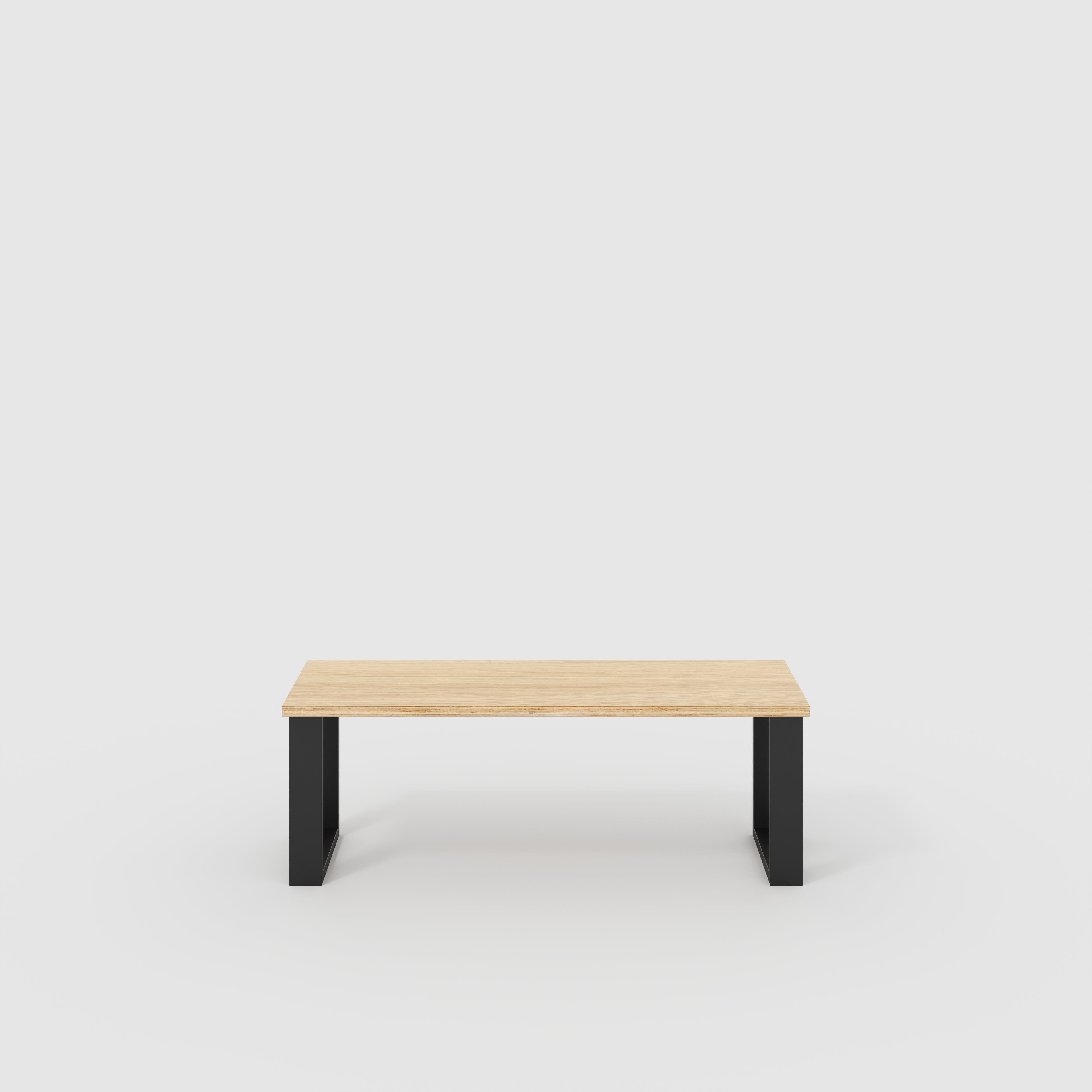 Bench Seat with Black Industrial Legs - Plywood Oak - 1200(w) x 400(d)