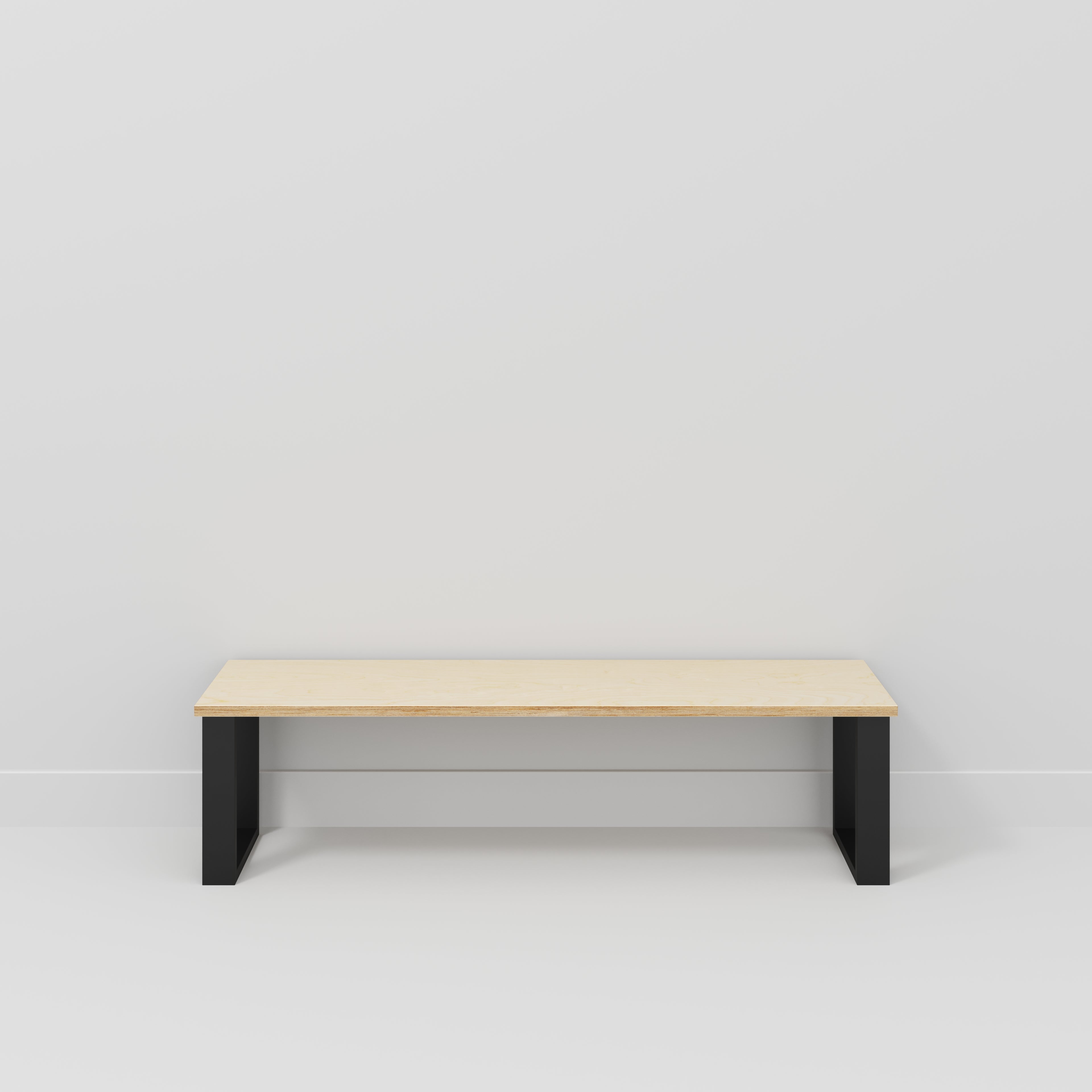 Bench Seat with Black Industrial Legs - Plywood Birch - 1600(w) x 400(d)