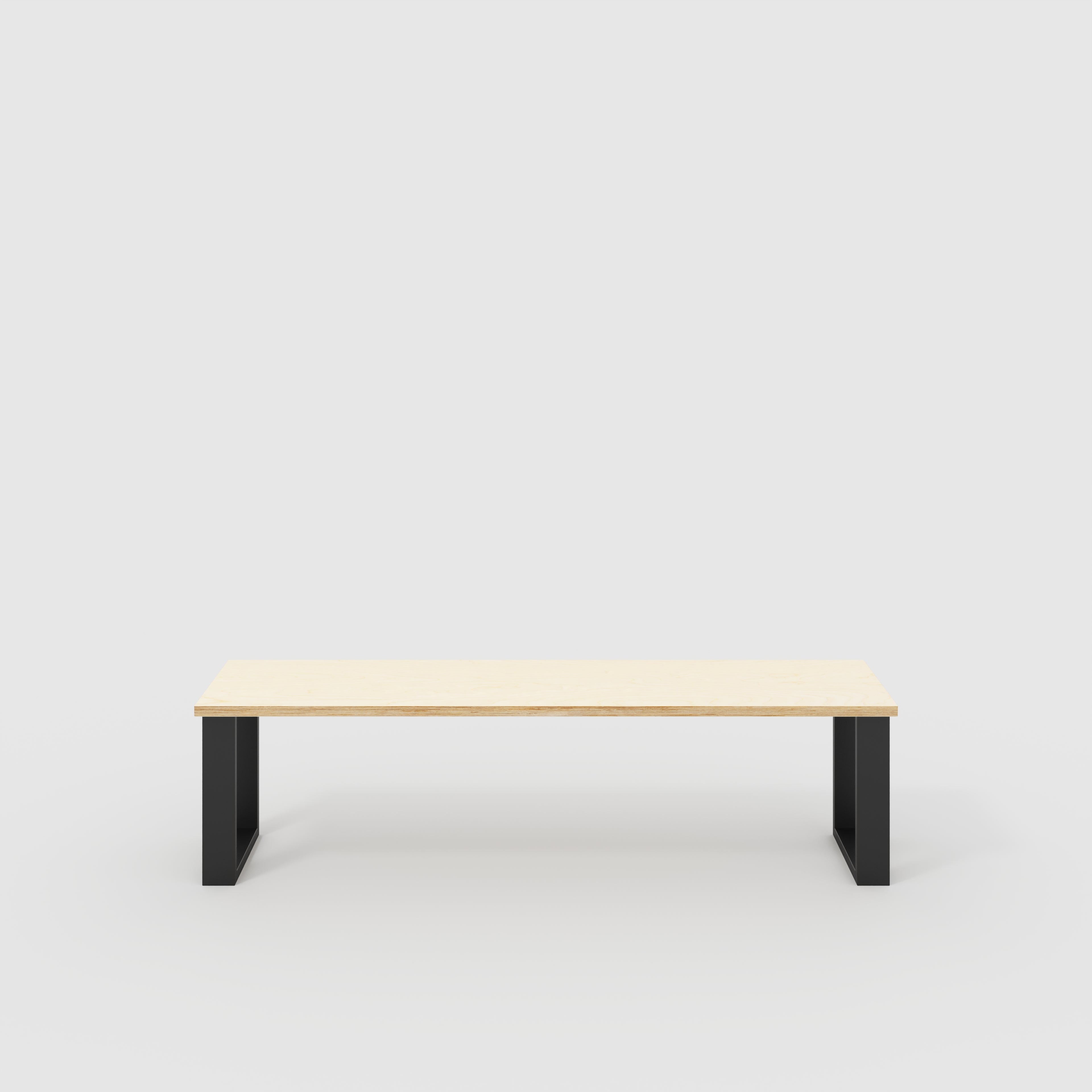 Bench Seat with Black Industrial Legs - Plywood Birch - 1600(w) x 400(d)