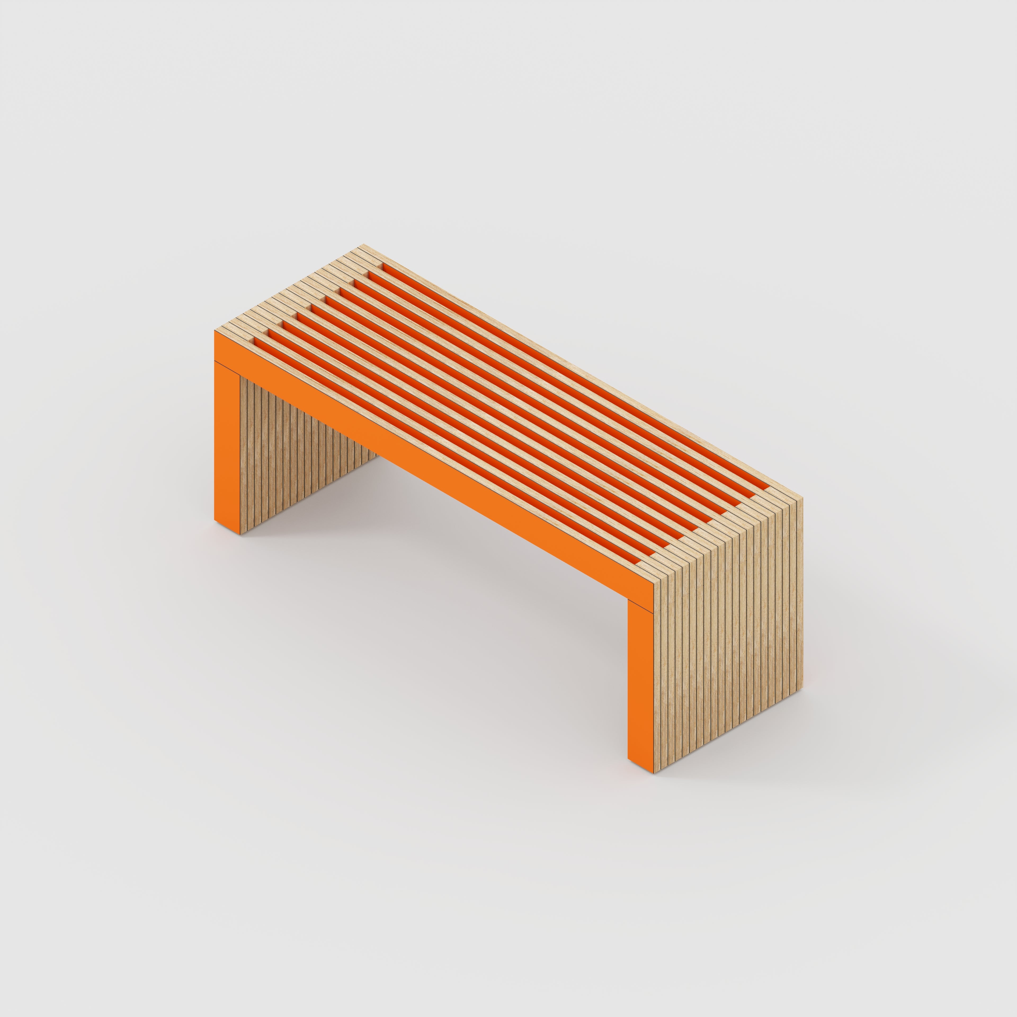 Bench Seat with Slats - Formica Levante Orange - 1200(w) x 410(d) x 450(h)