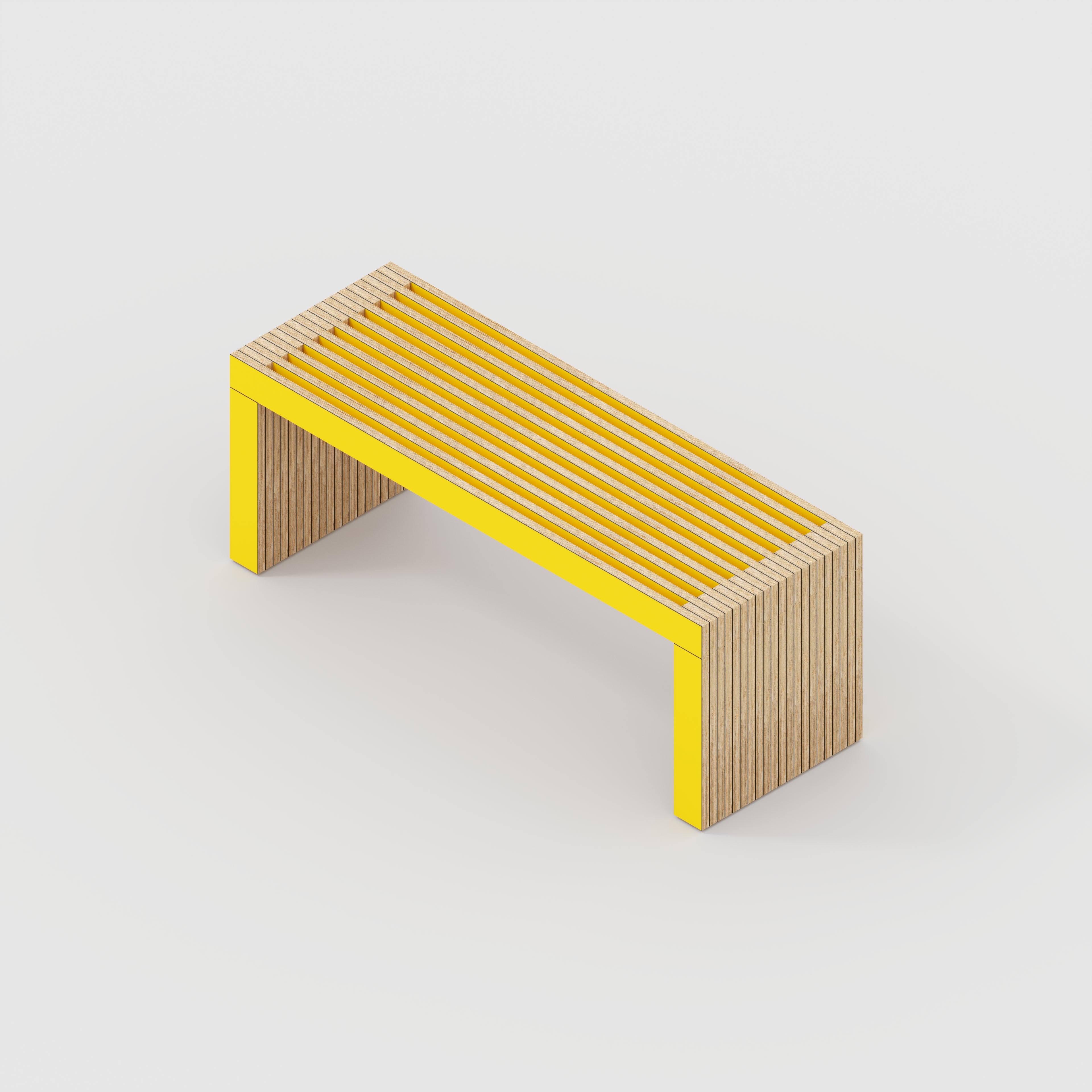 Bench Seat with Slats - Formica Chrome Yellow - 1200(w) x 410(d) x 450(h)