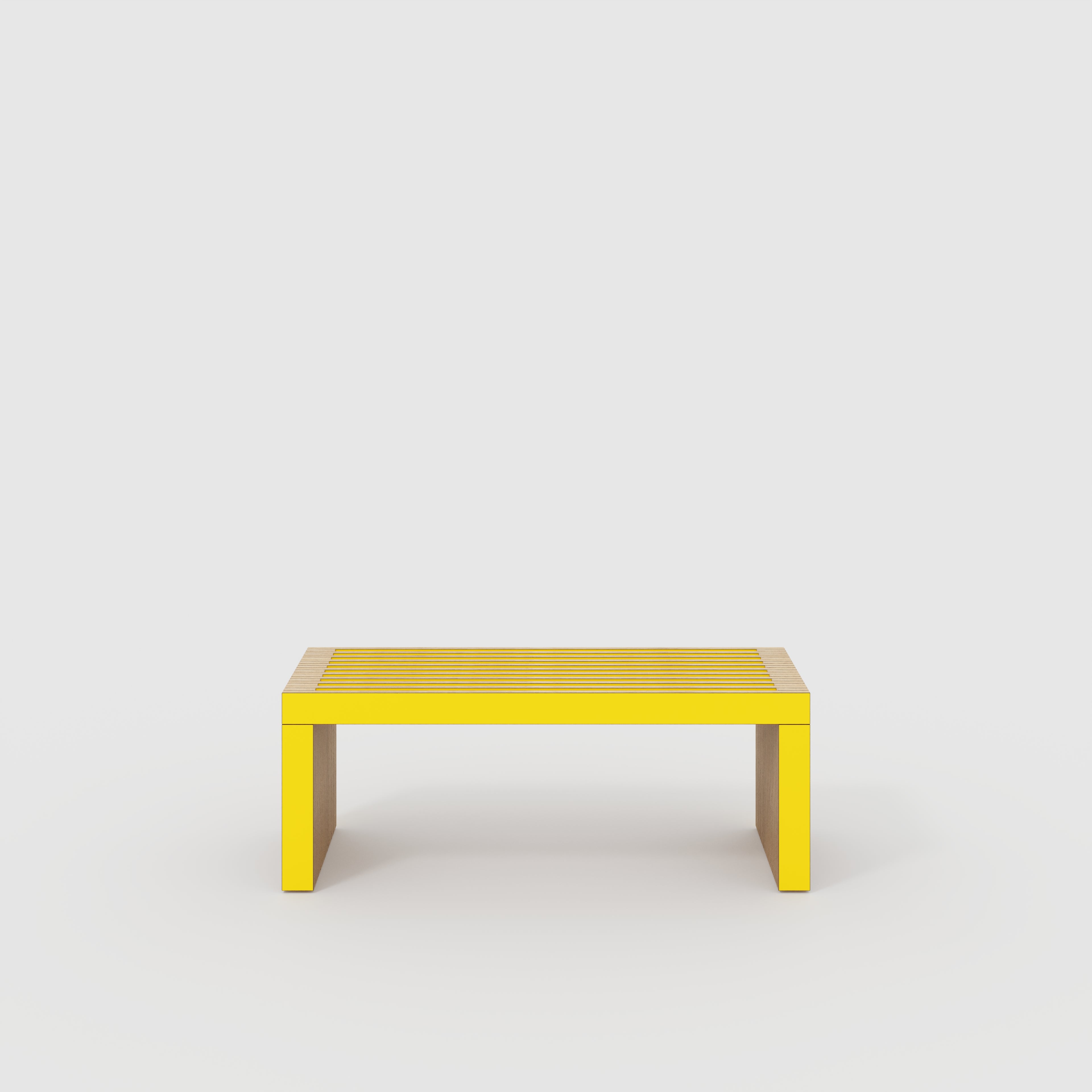 Bench Seat with Slats - Formica Chrome Yellow - 1200(w) x 410(d) x 450(h)