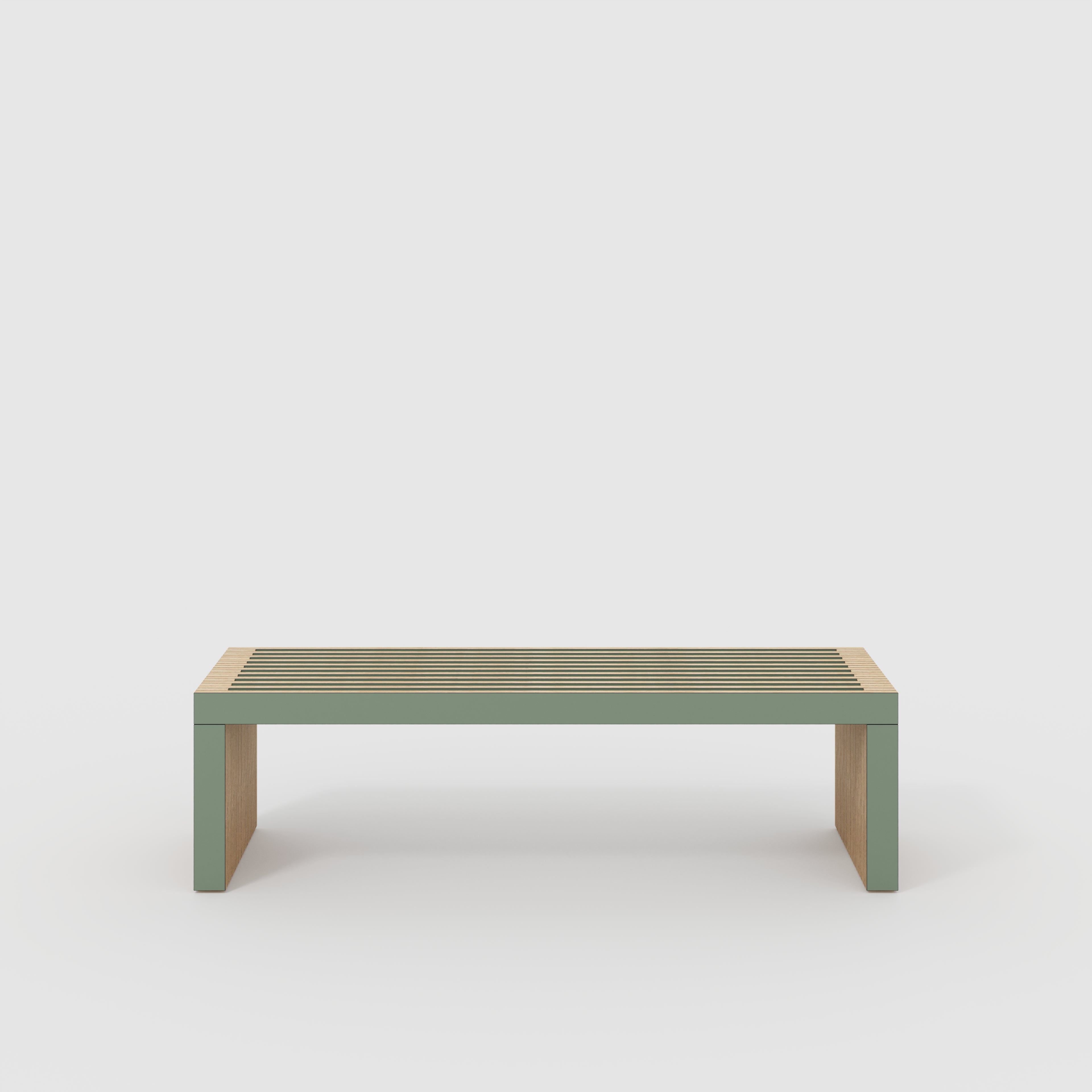 Bench Seat with Slats - Formica Green Slate - 1600(w) x 410(d) x 450(h)