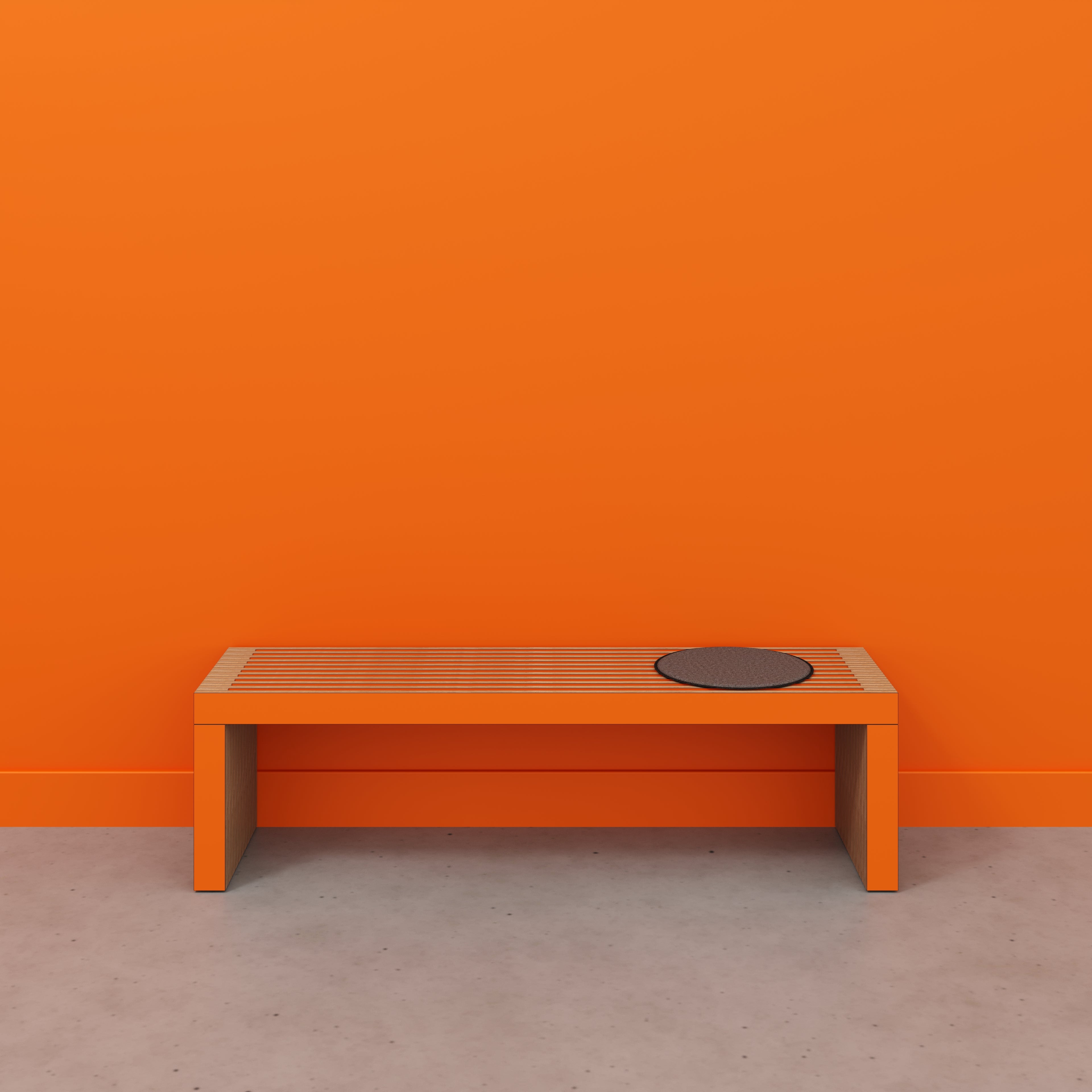 Bench Seat with Slats - Formica Levante Orange - 1600(w) x 410(d) x 450(h)