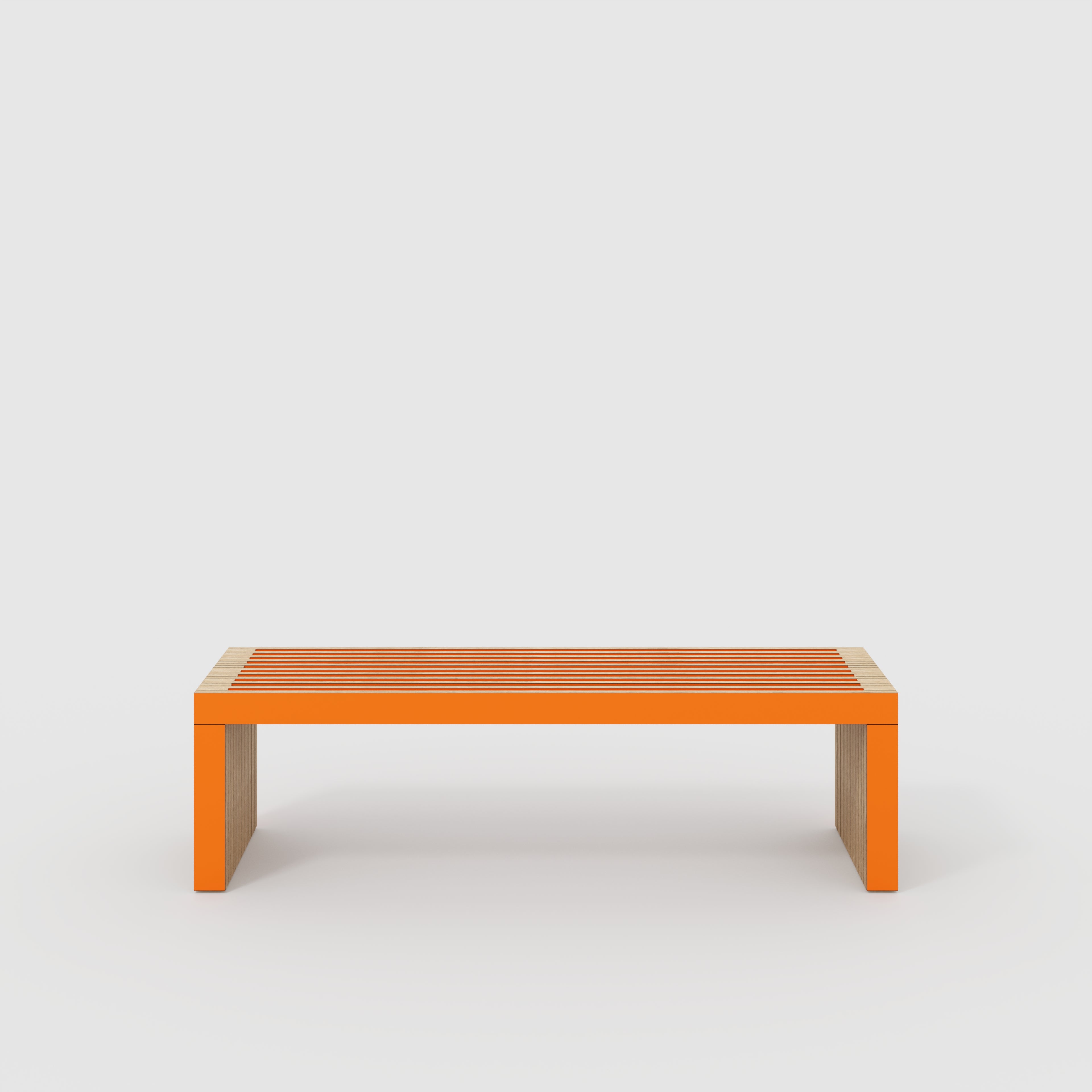Bench Seat with Slats - Formica Levante Orange - 1600(w) x 410(d) x 450(h)