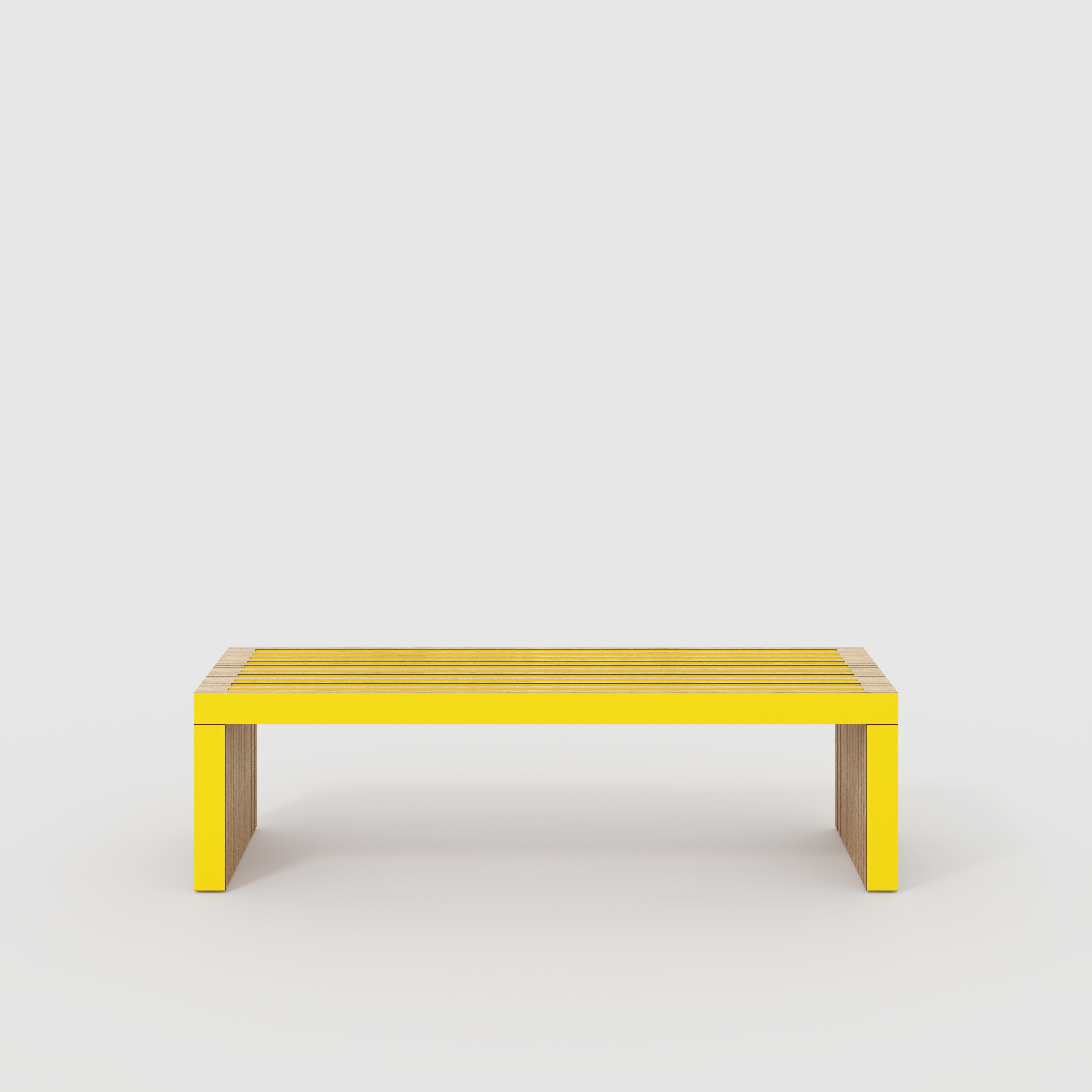 Bench Seat with Slats - Formica Chrome Yellow - 1600(w) x 410(d) x 450(h)