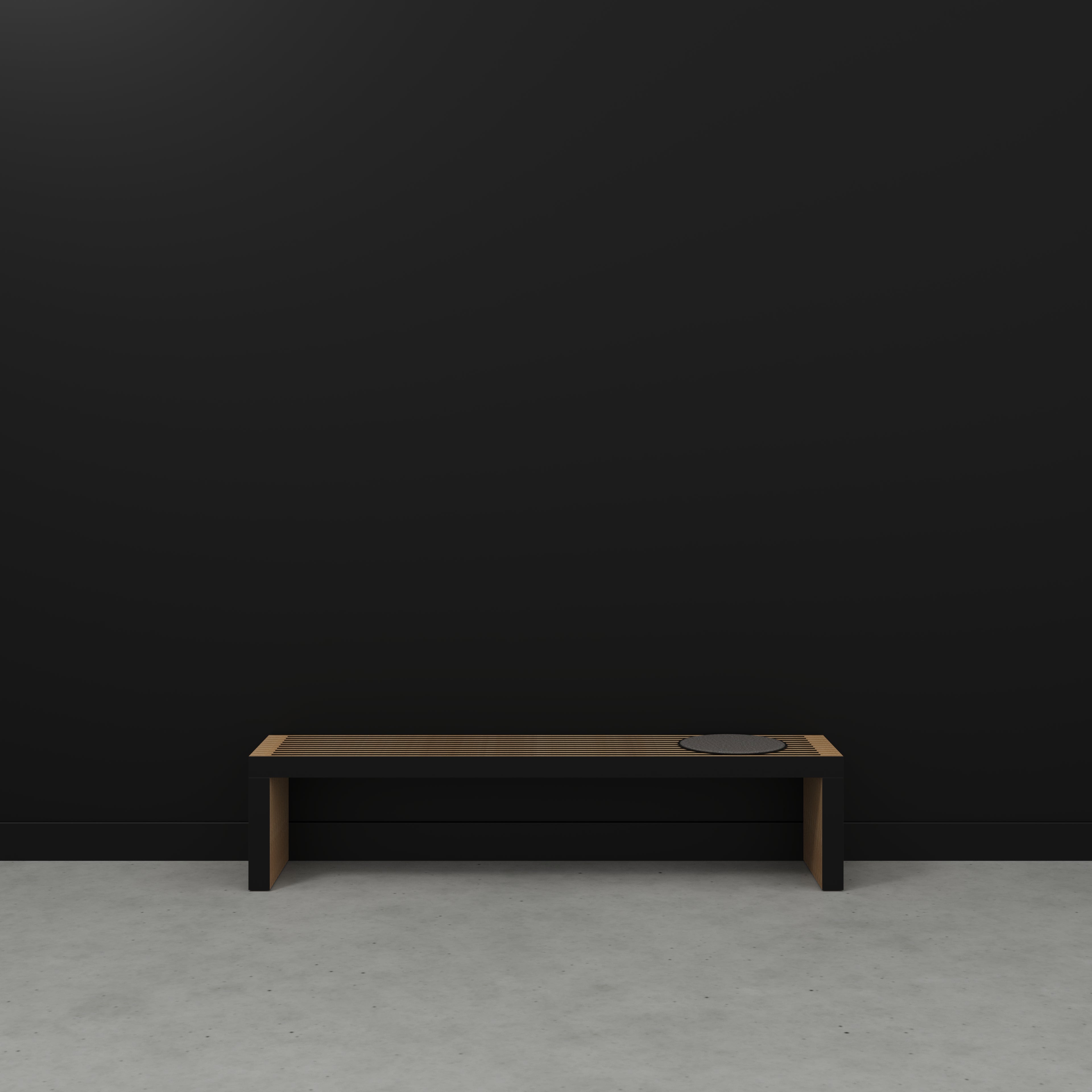 Bench Seat with Slats - Formica Diamond Black - 2000(w) x 410(d) x 450(h)