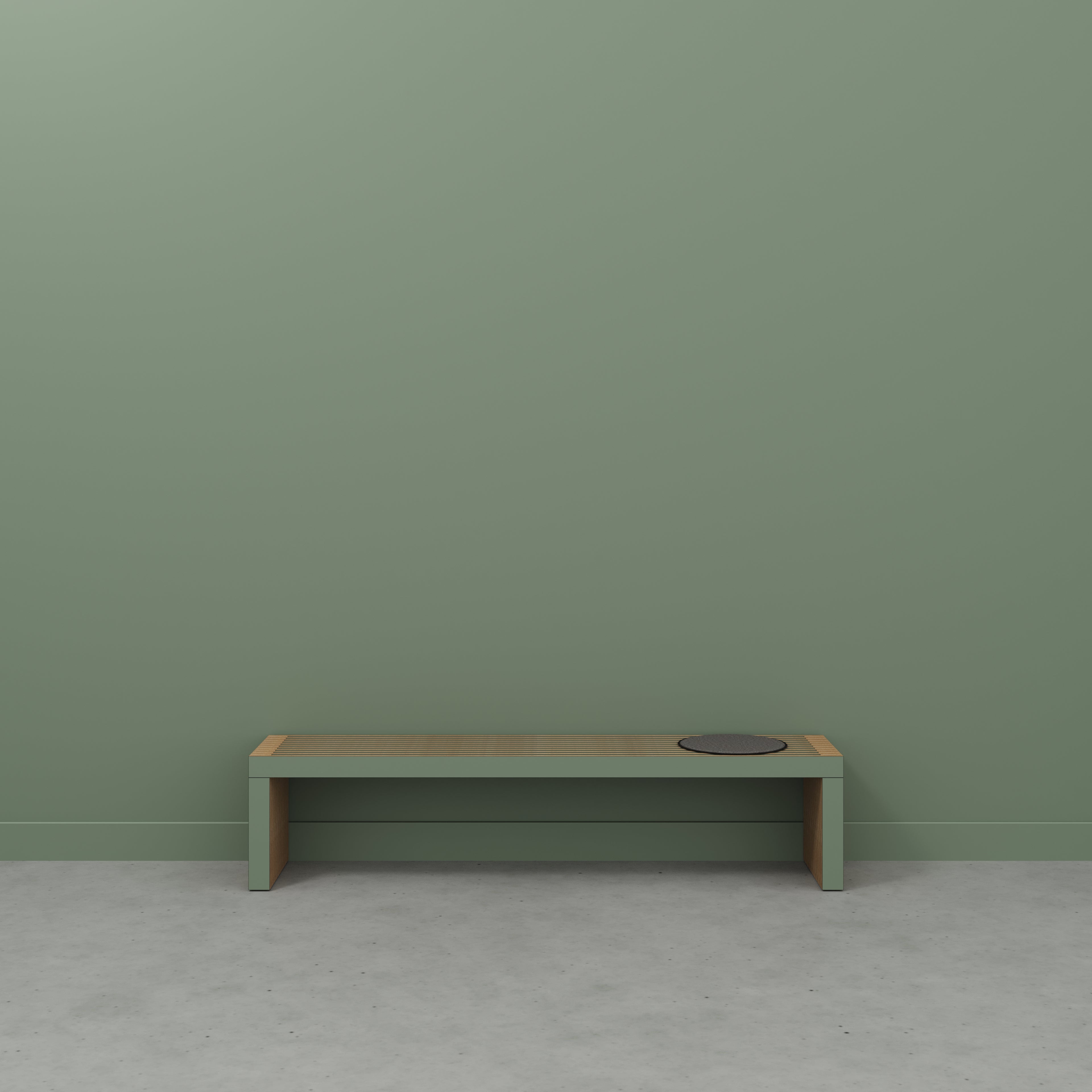 Bench Seat with Slats - Formica Green Slate - 2000(w) x 410(d) x 450(h)