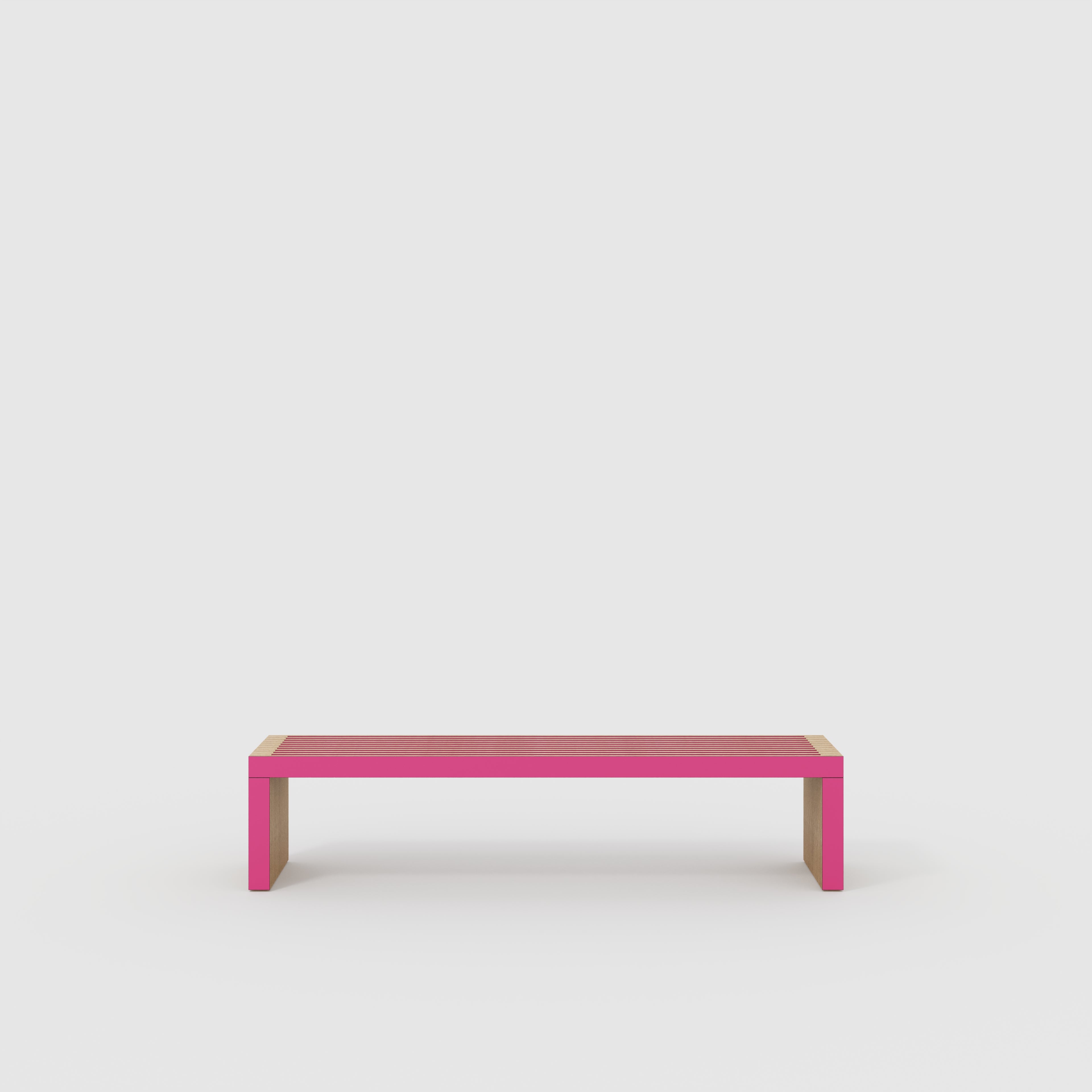 Bench Seat with Slats - Formica Juicy Pink - 2000(w) x 410(d) x 450(h)