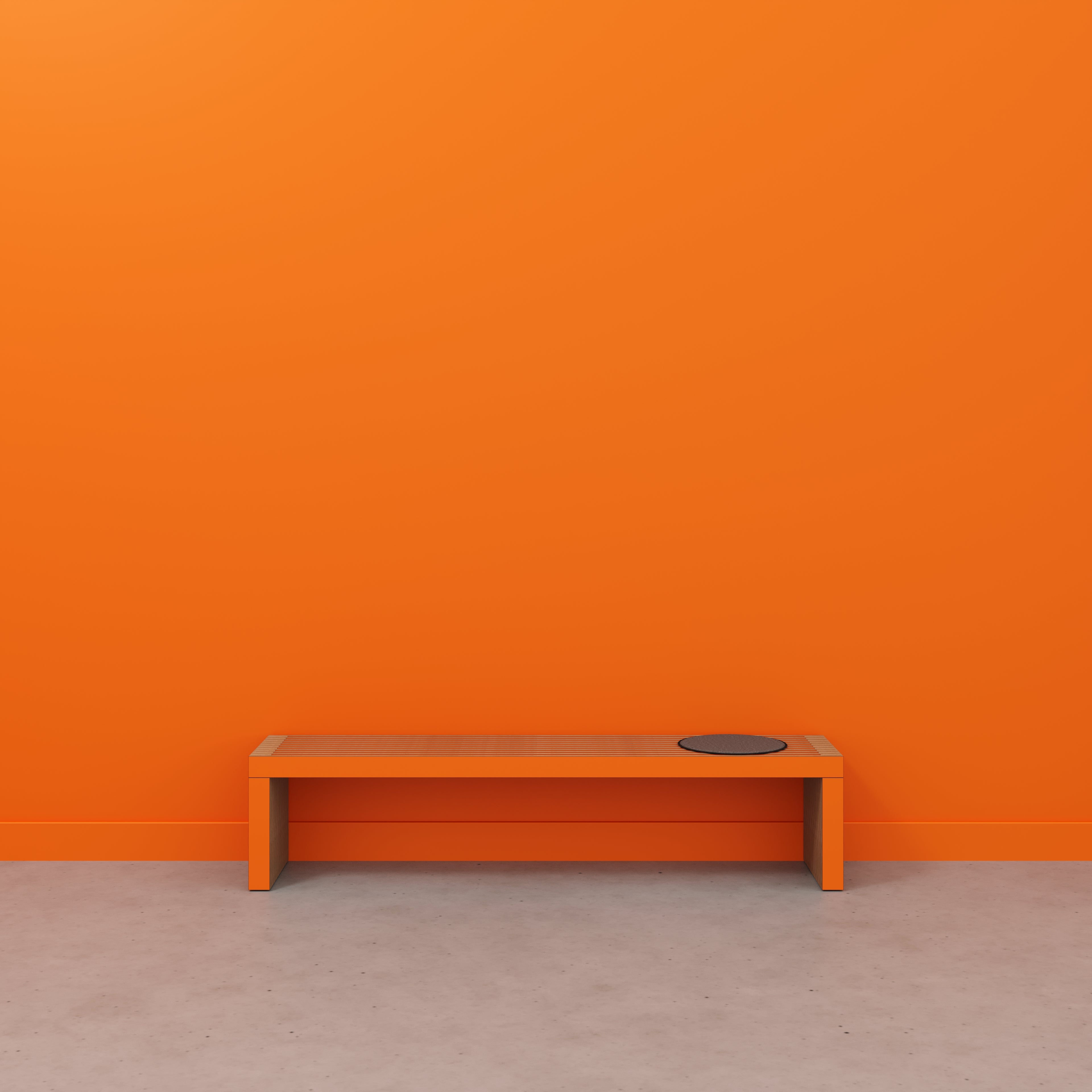 Bench Seat with Slats - Formica Levante Orange - 2000(w) x 410(d) x 450(h)