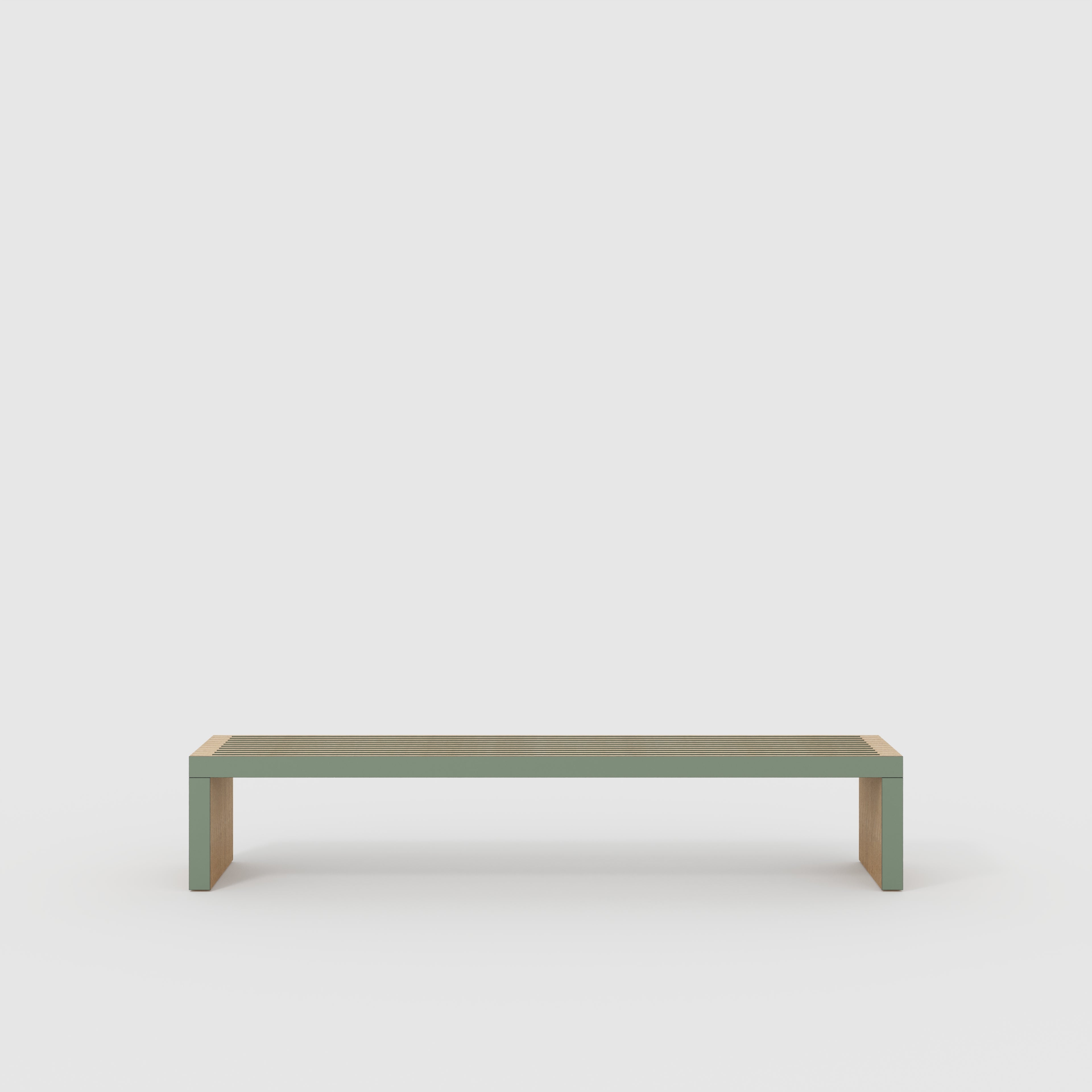 Bench Seat with Slats - Formica Green Slate - 2400(w) x 410(d) x 450(h)