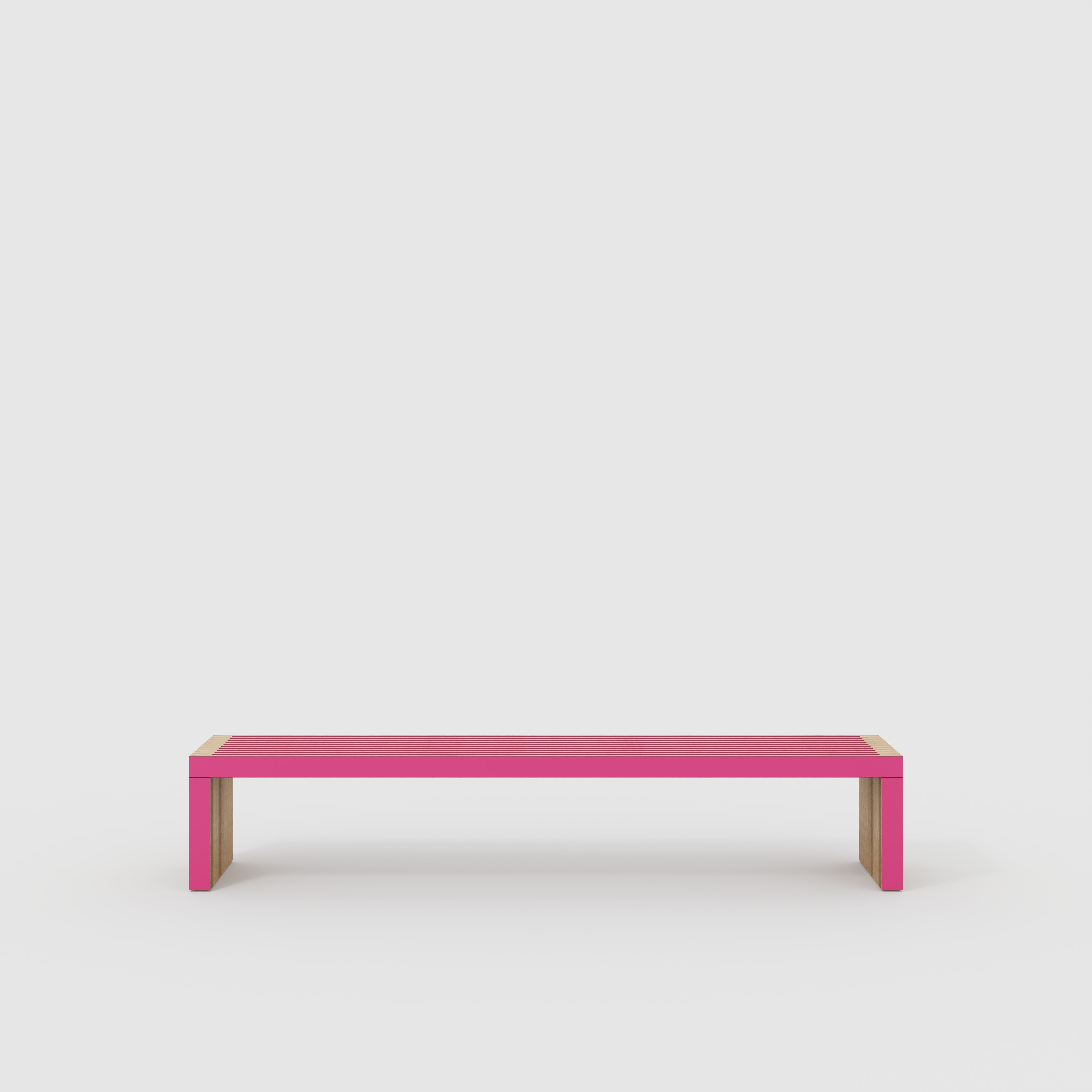 Bench Seat with Slats - Formica Juicy Pink - 2400(w) x 410(d) x 450(h)