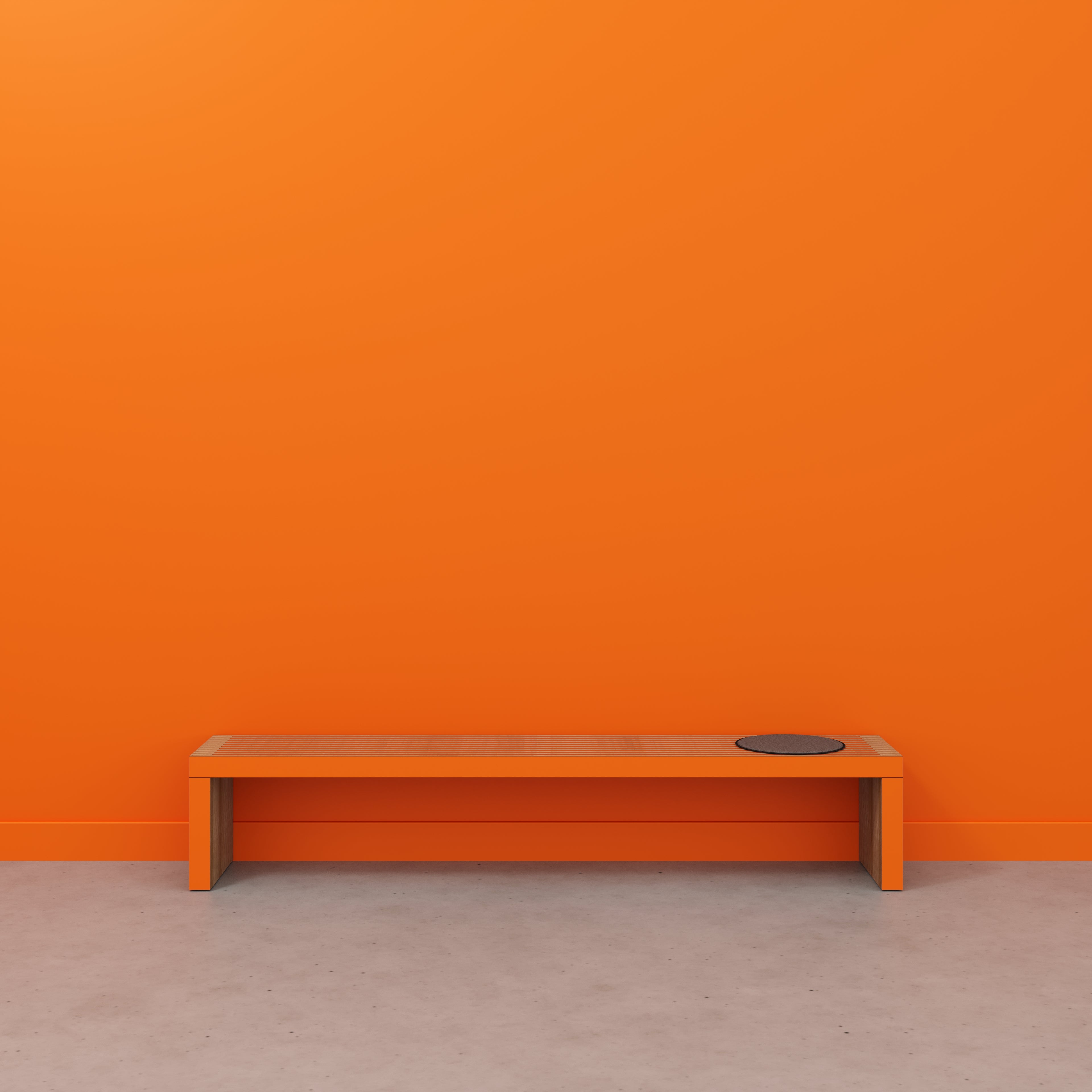 Bench Seat with Slats - Formica Levante Orange - 2400(w) x 410(d) x 450(h)