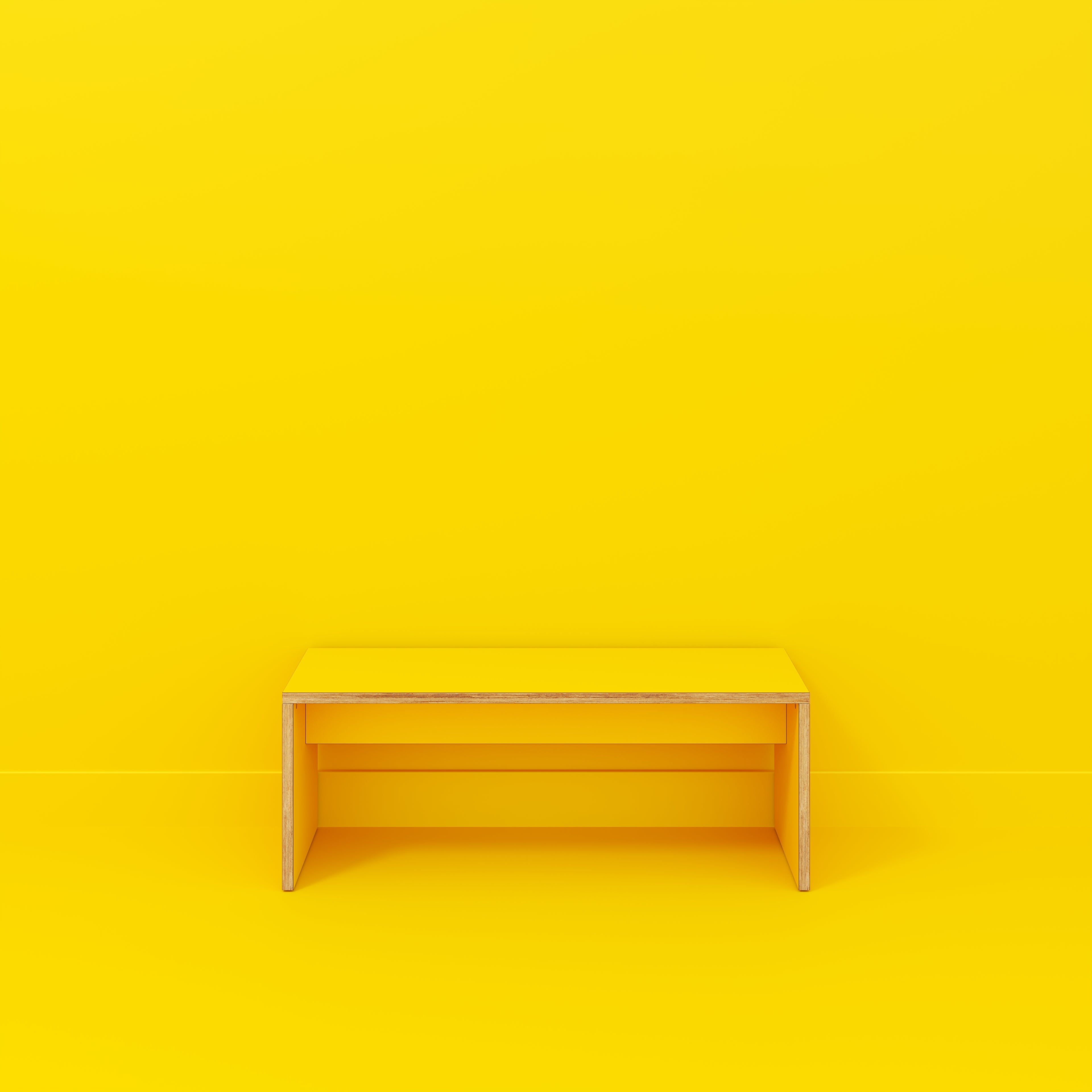 Bench Seat with Solid Sides - Formica Chrome Yellow - 1200(w) x 400(d)