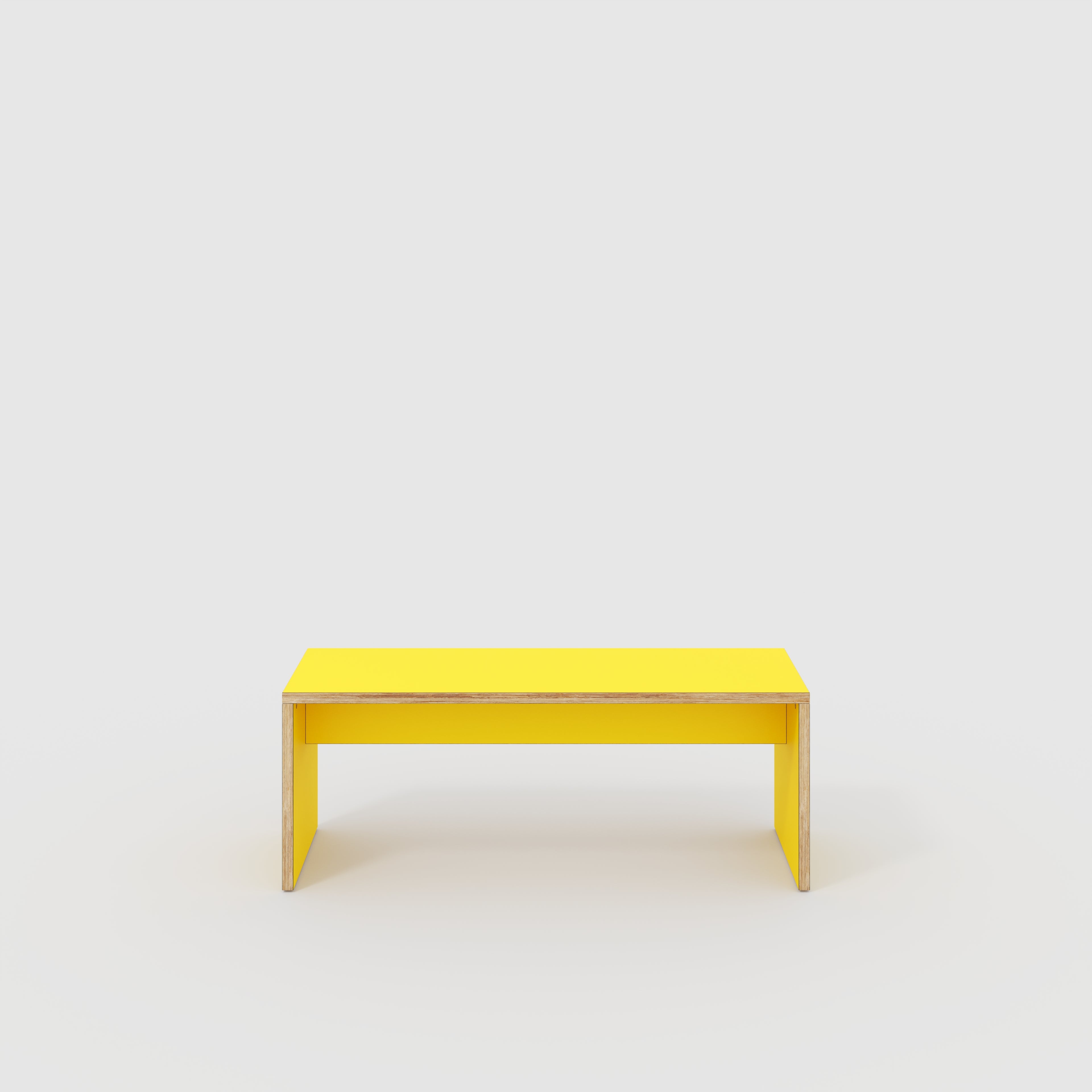Bench Seat with Solid Sides - Formica Chrome Yellow - 1200(w) x 400(d)