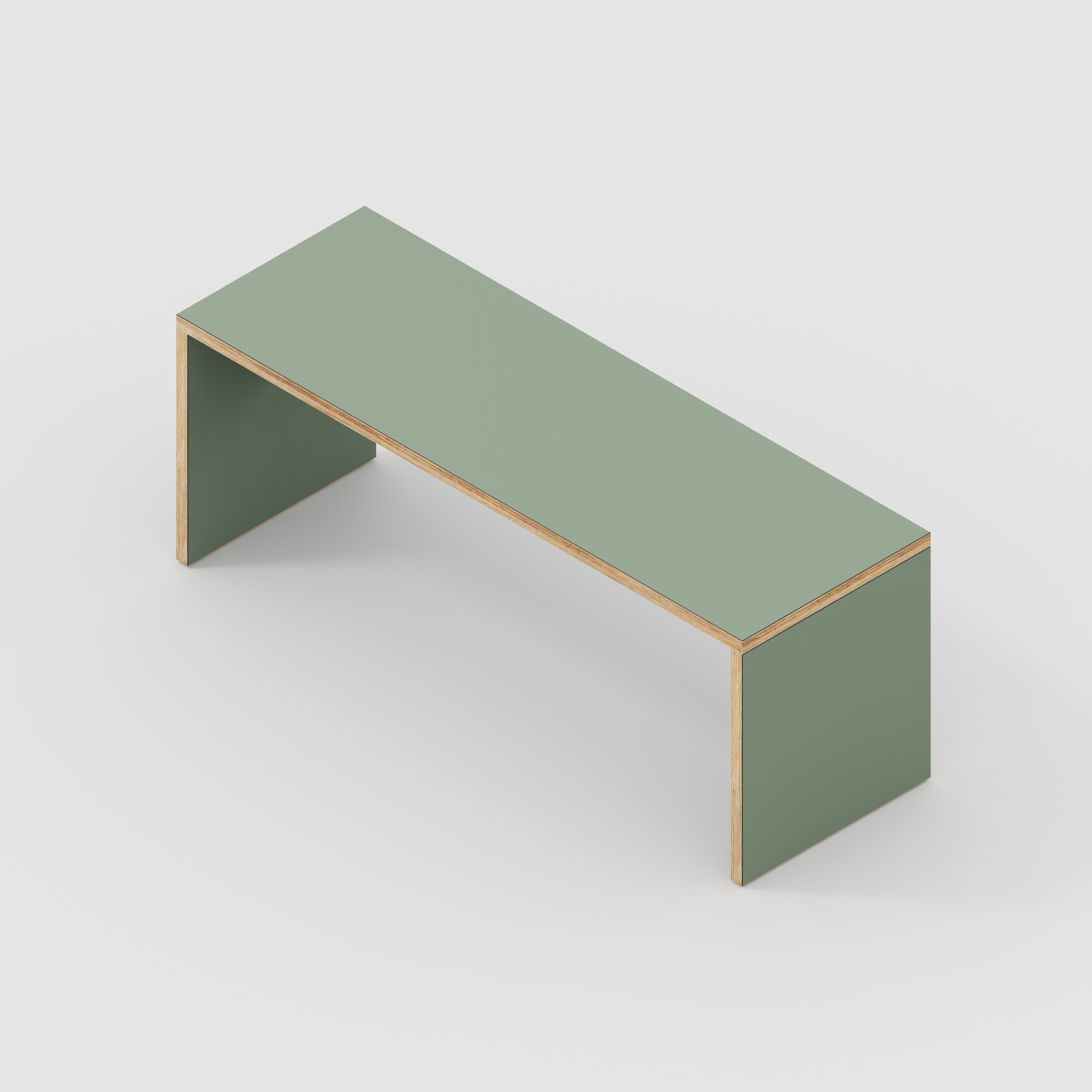 Bench Seat with Solid Sides - Formica Green Slate - 1200(w) x 400(d)