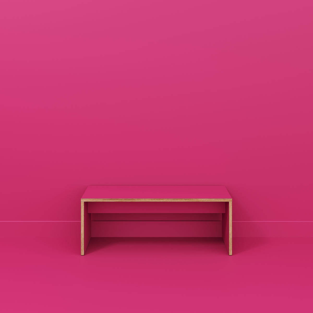 Plywood Bench Seat with Solid Sides - Formica Juicy Pink - 1200(w) x 4
