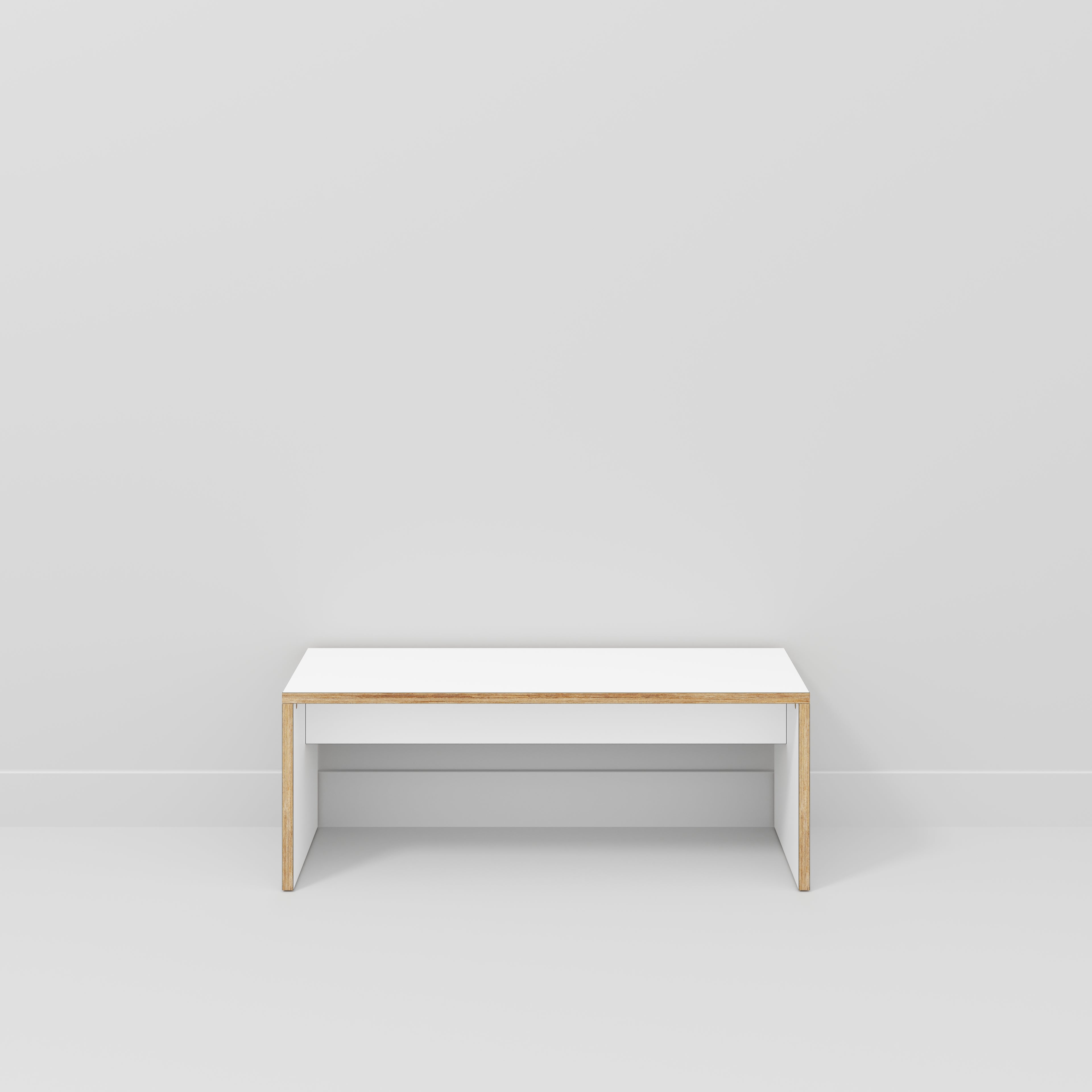 Bench Seat with Solid Sides - Formica White - 1200(w) x 400(d)