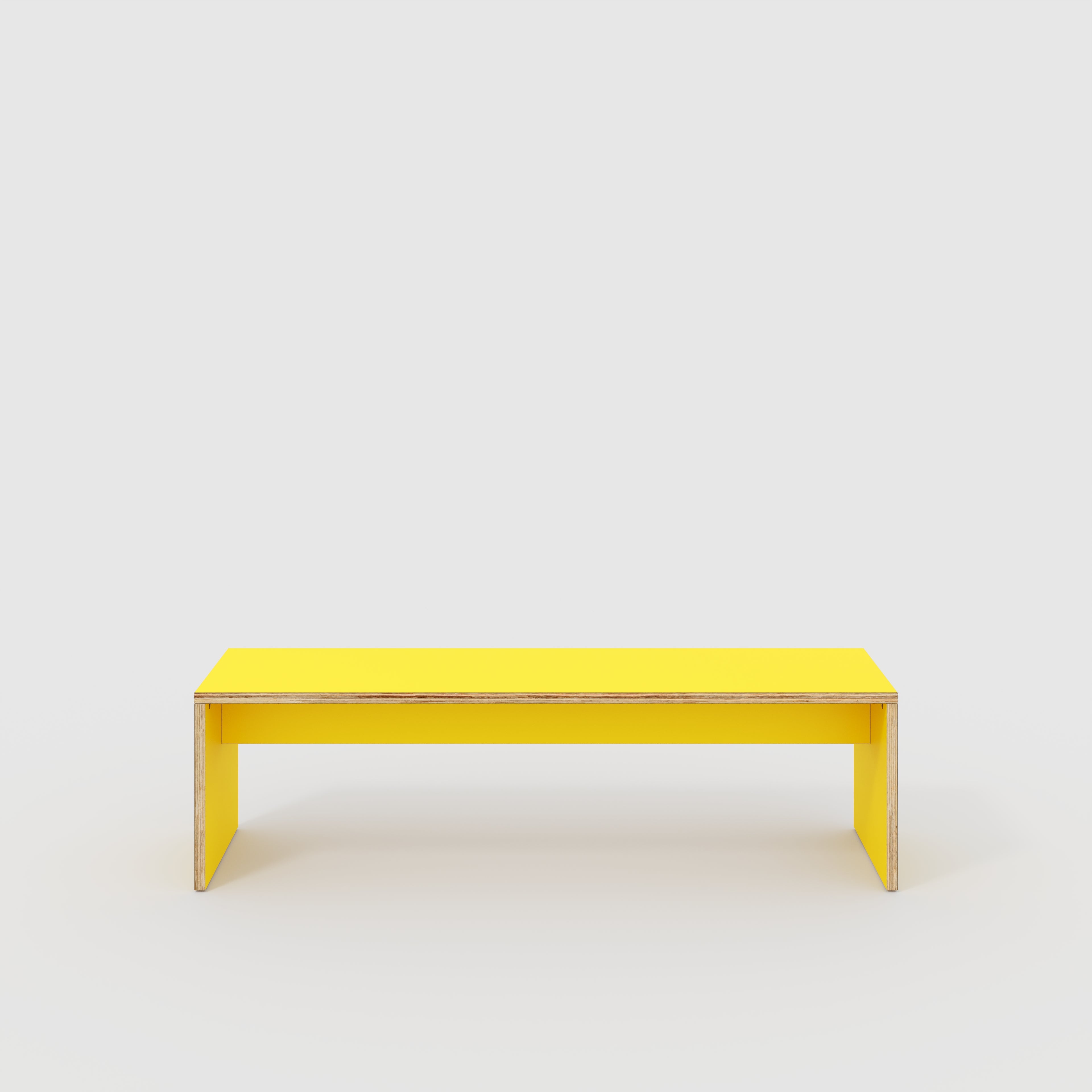Bench Seat with Solid Sides - Formica Chrome Yellow - 1600(w) x 400(d)