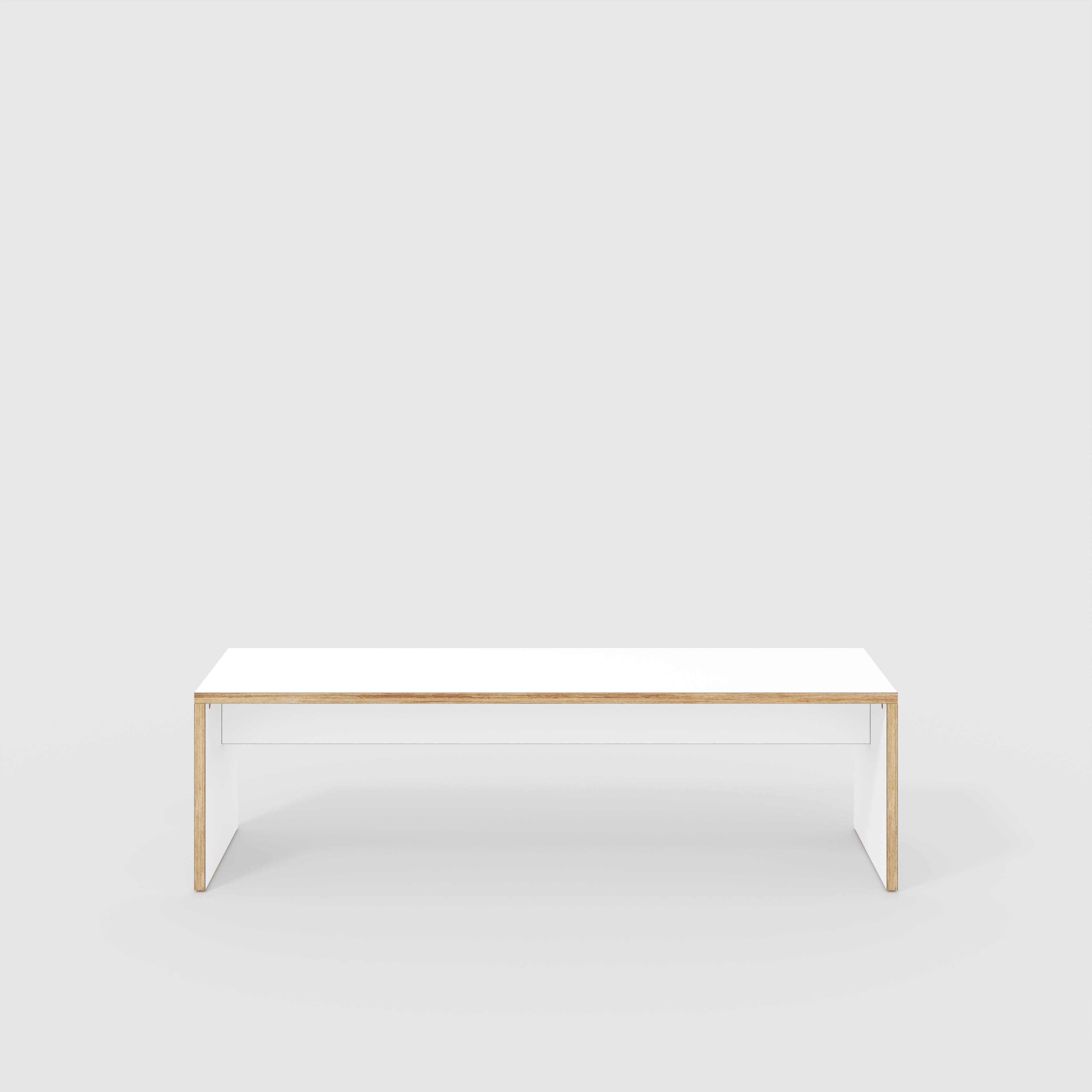 Bench Seat with Solid Sides - Formica White - 1600(w) x 400(d)