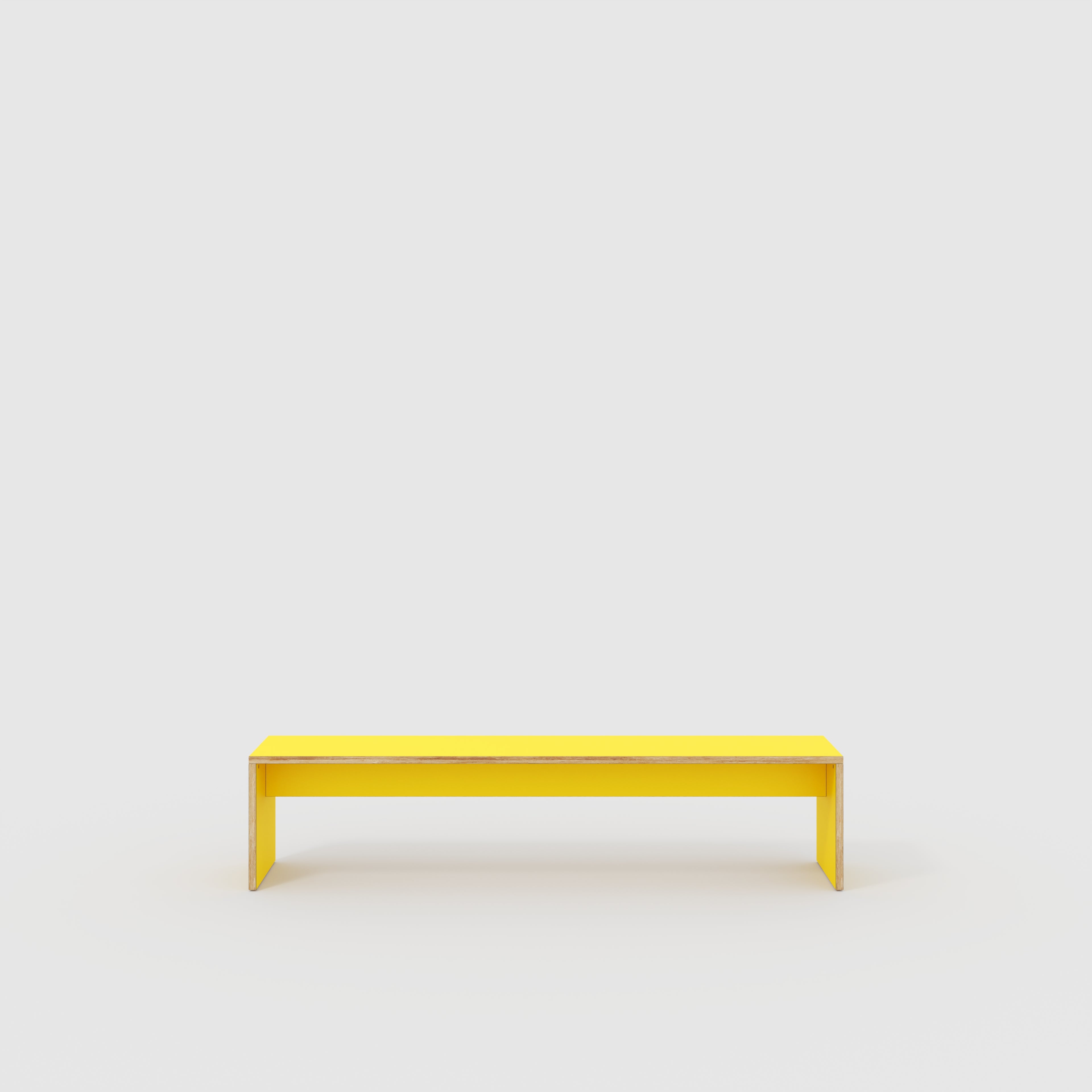 Bench Seat with Solid Sides - Formica Chrome Yellow - 2000(w) x 400(d)