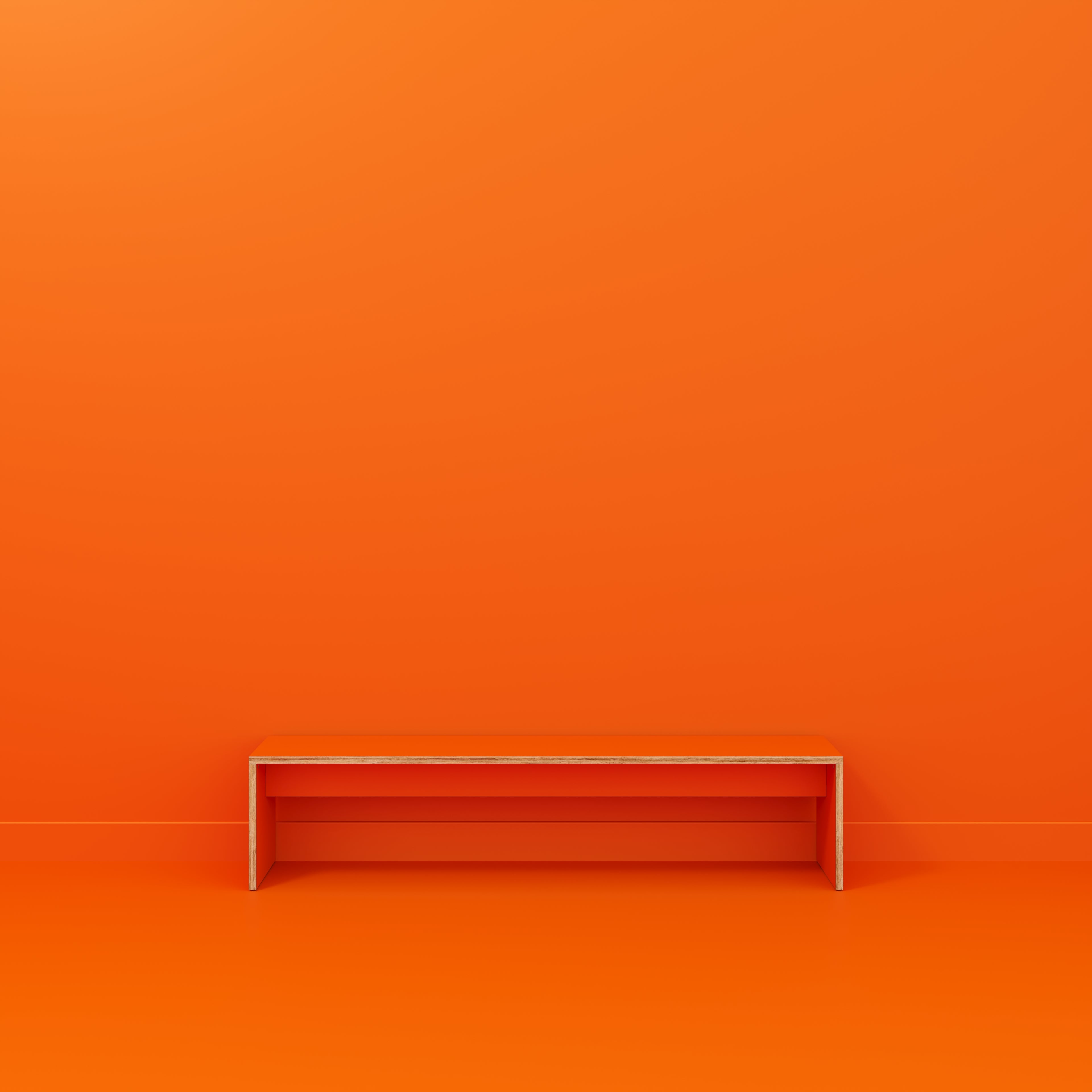 Bench Seat with Solid Sides - Formica Levante Orange - 2000(w) x 400(d)