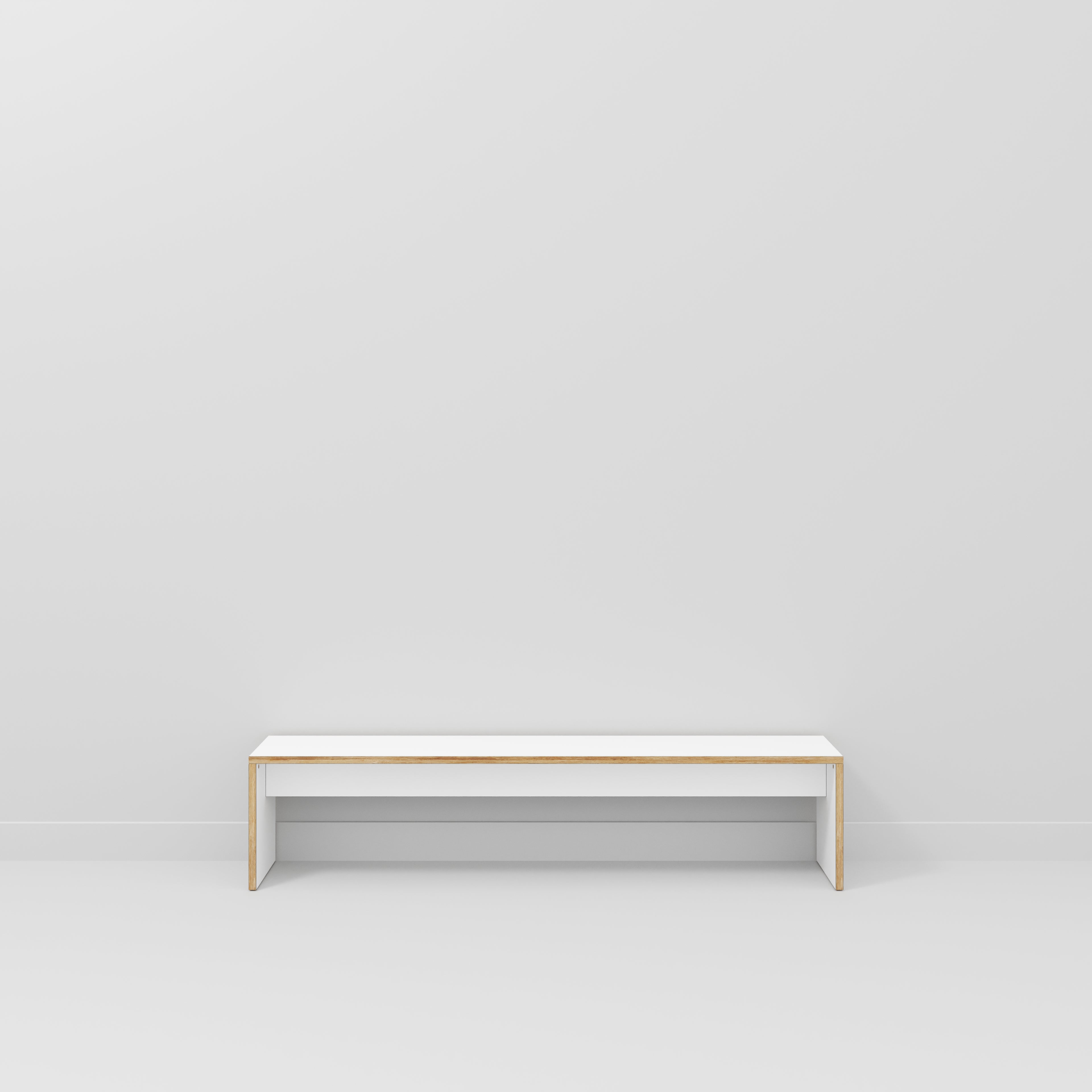 Bench Seat with Solid Sides - Formica White - 2000(w) x 400(d)