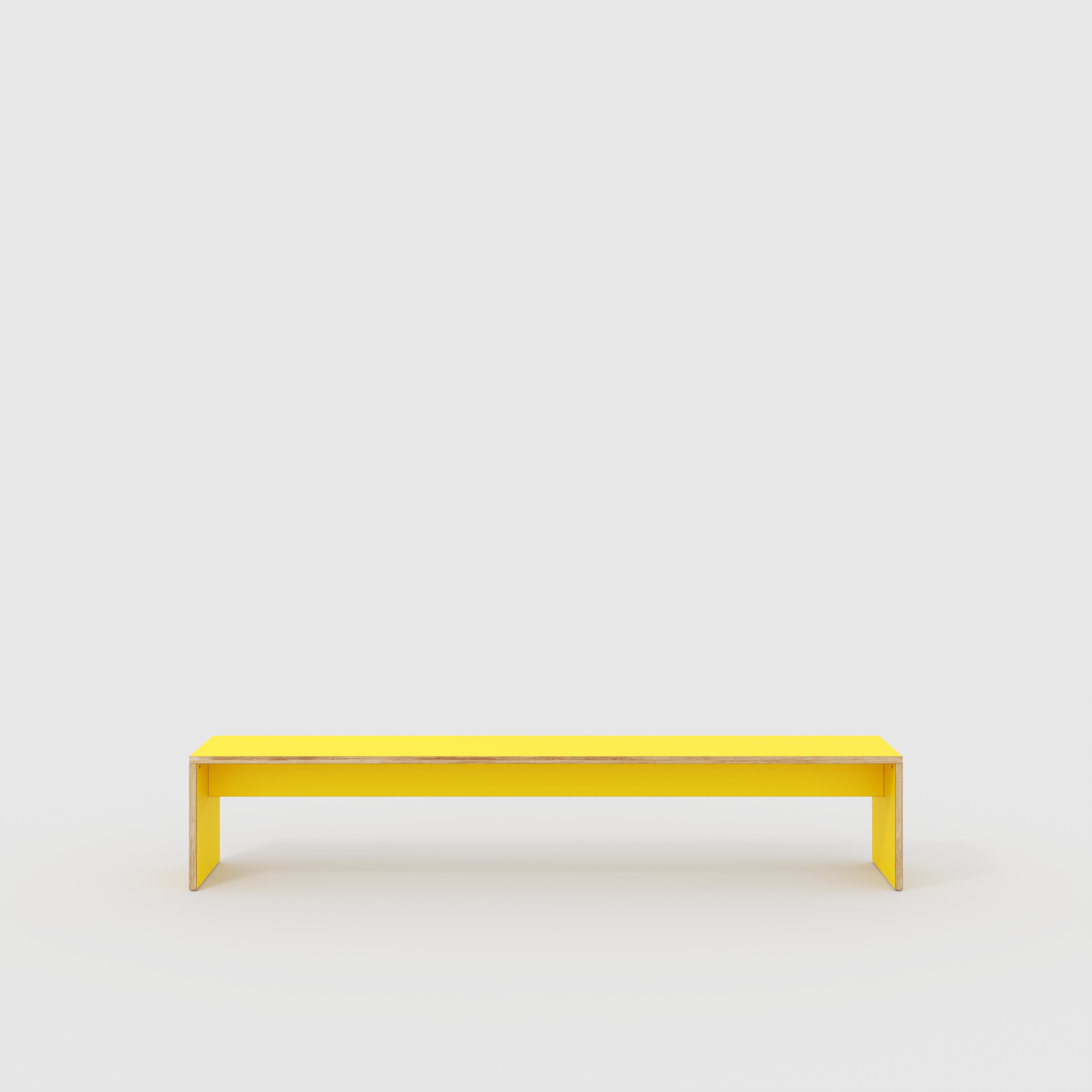 Bench Seat with Solid Sides - Formica Chrome Yellow - 2400(w) x 400(d)