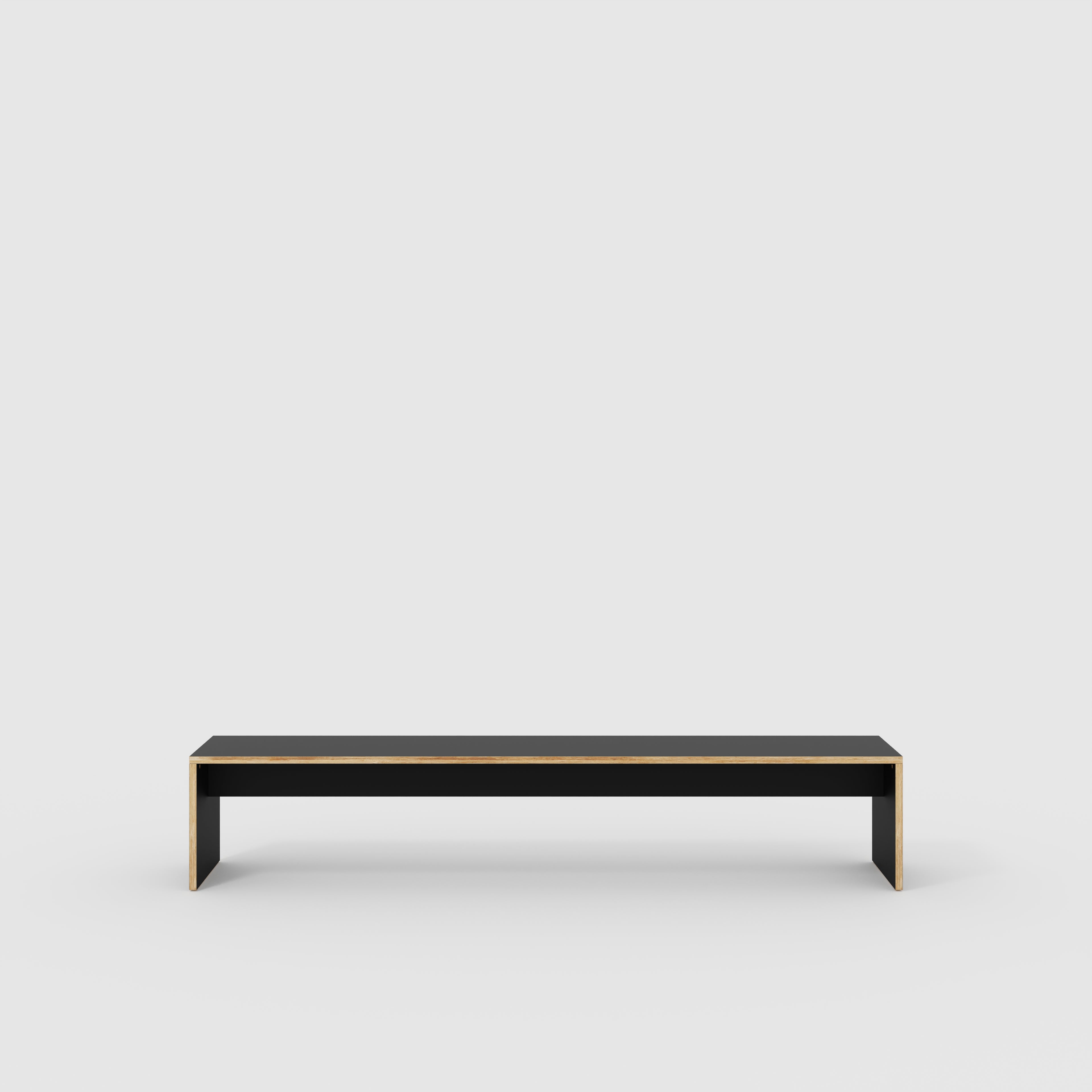 Bench Seat with Solid Sides - Formica Diamond Black - 2400(w) x 400(d)