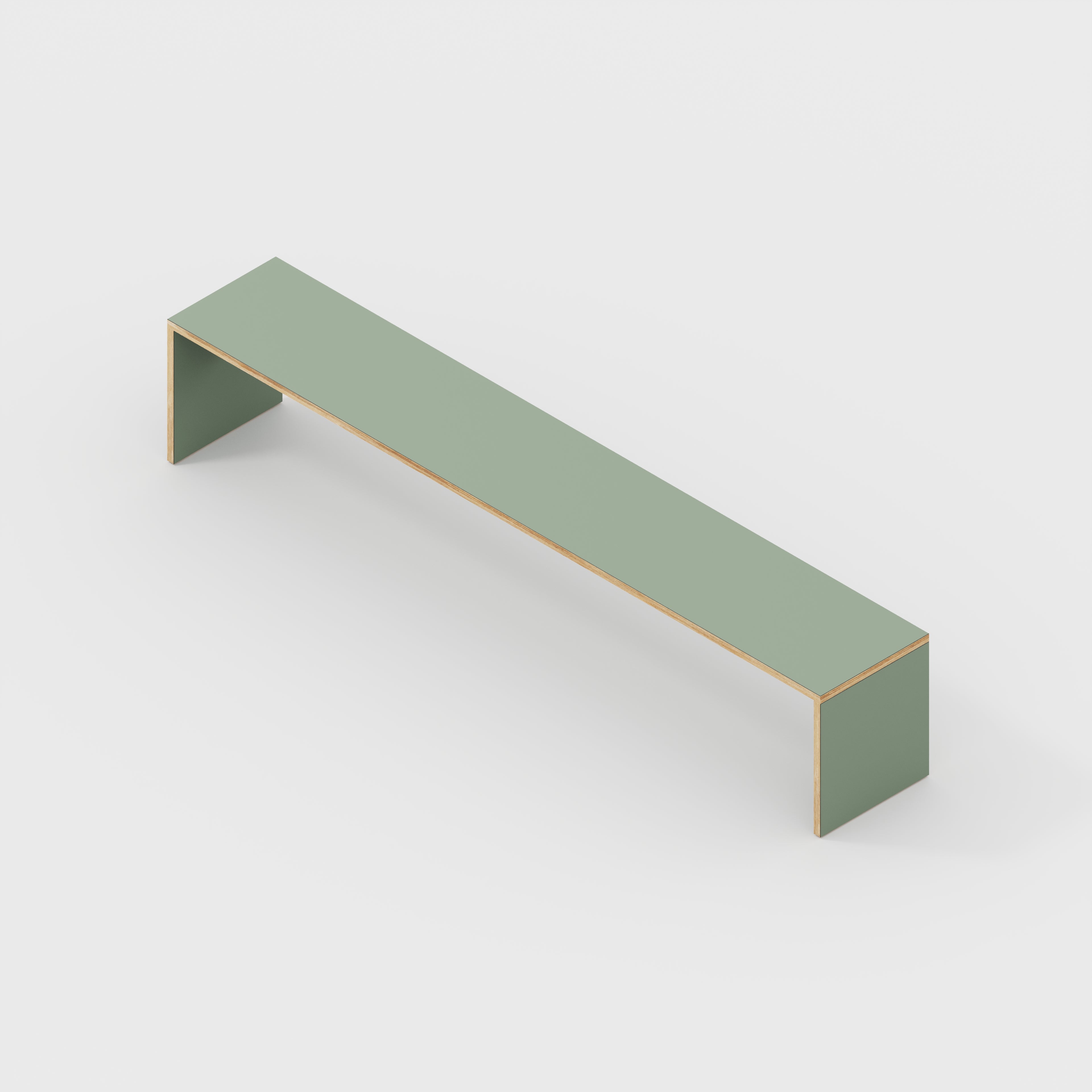 Bench Seat with Solid Sides - Formica Green Slate - 2400(w) x 400(d)