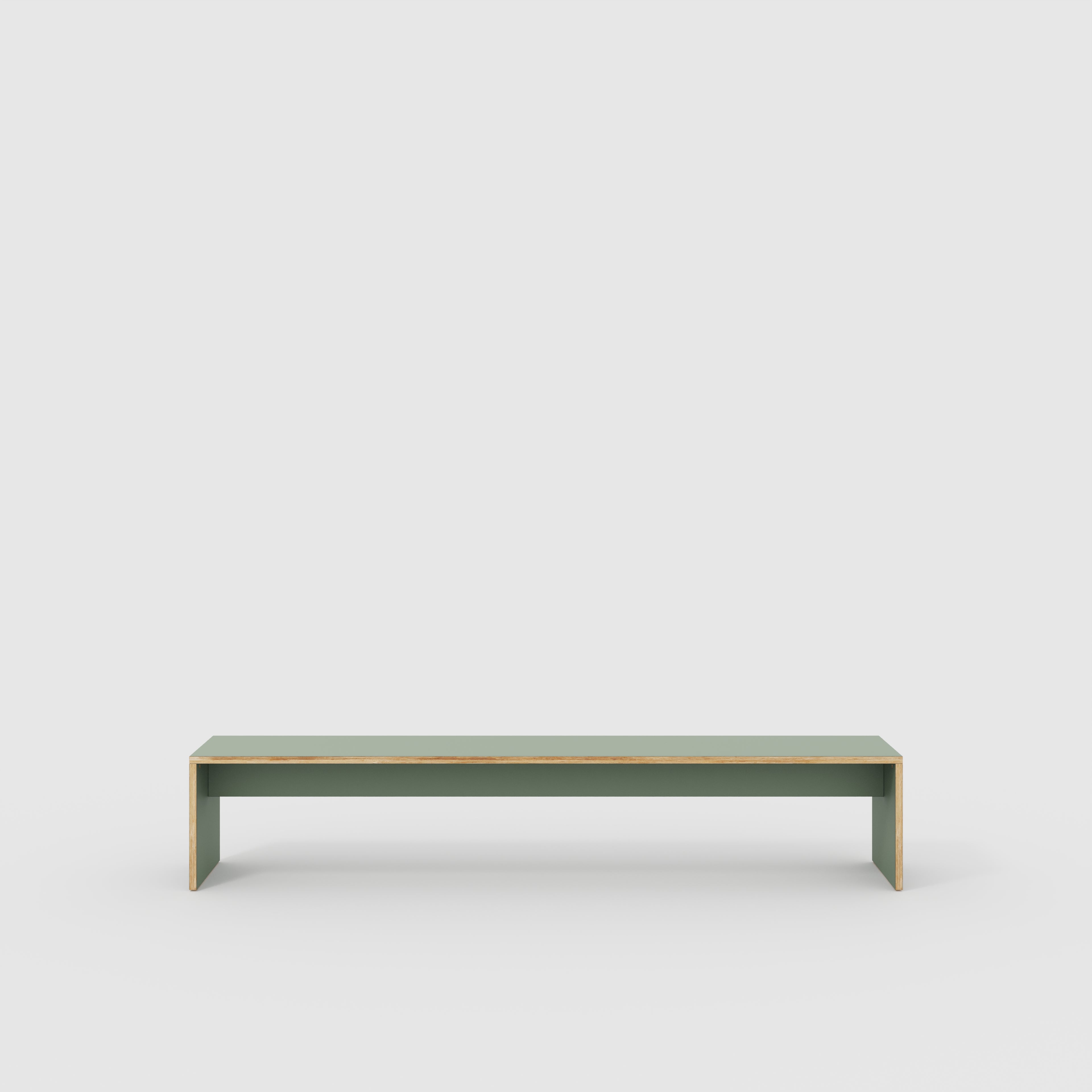 Bench Seat with Solid Sides - Formica Green Slate - 2400(w) x 400(d)