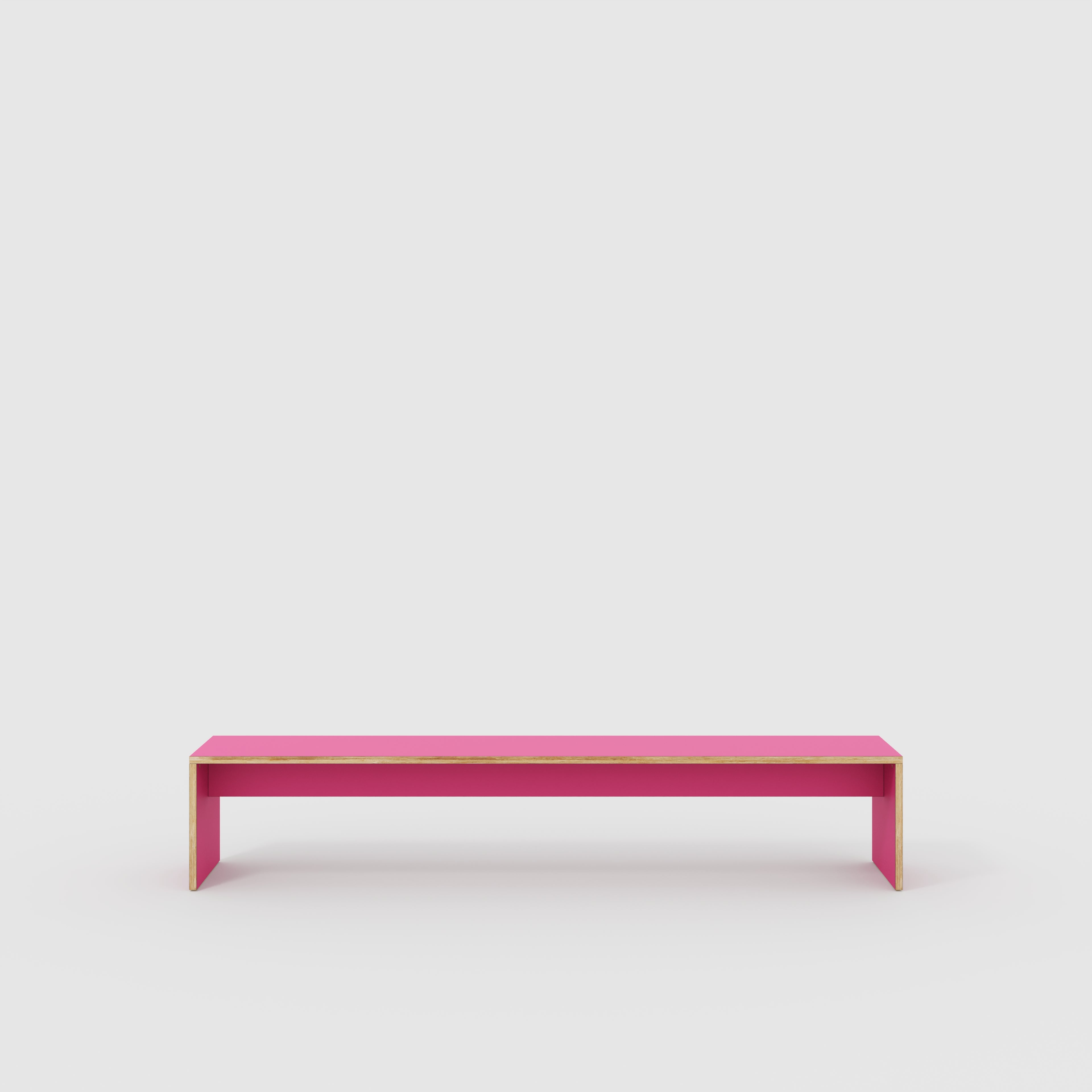 Bench Seat with Solid Sides - Formica Juicy Pink - 2400(w) x 400(d)