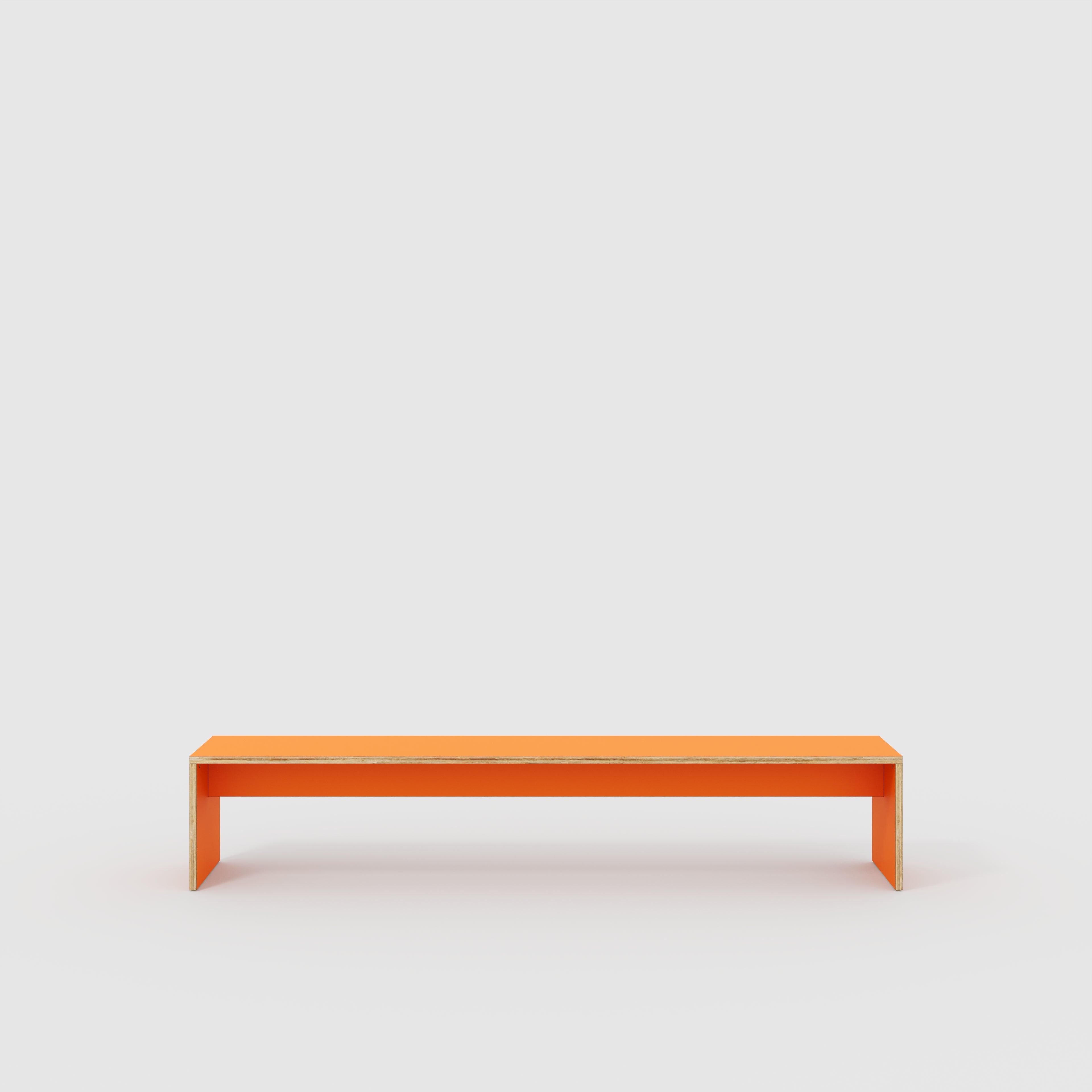Bench Seat with Solid Sides - Formica Levante Orange - 2400(w) x 400(d)