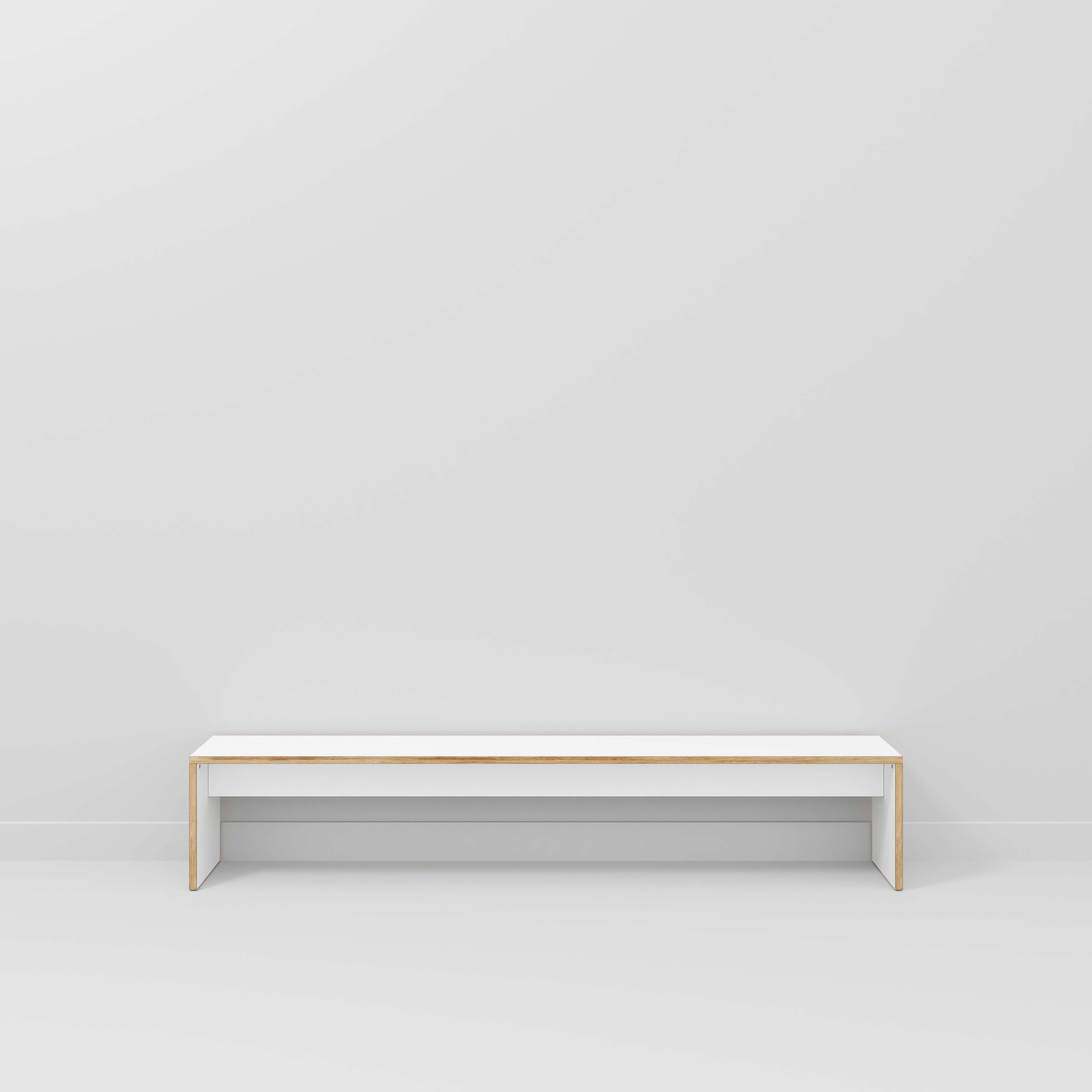 Bench Seat with Solid Sides - Formica White - 2400(w) x 400(d)